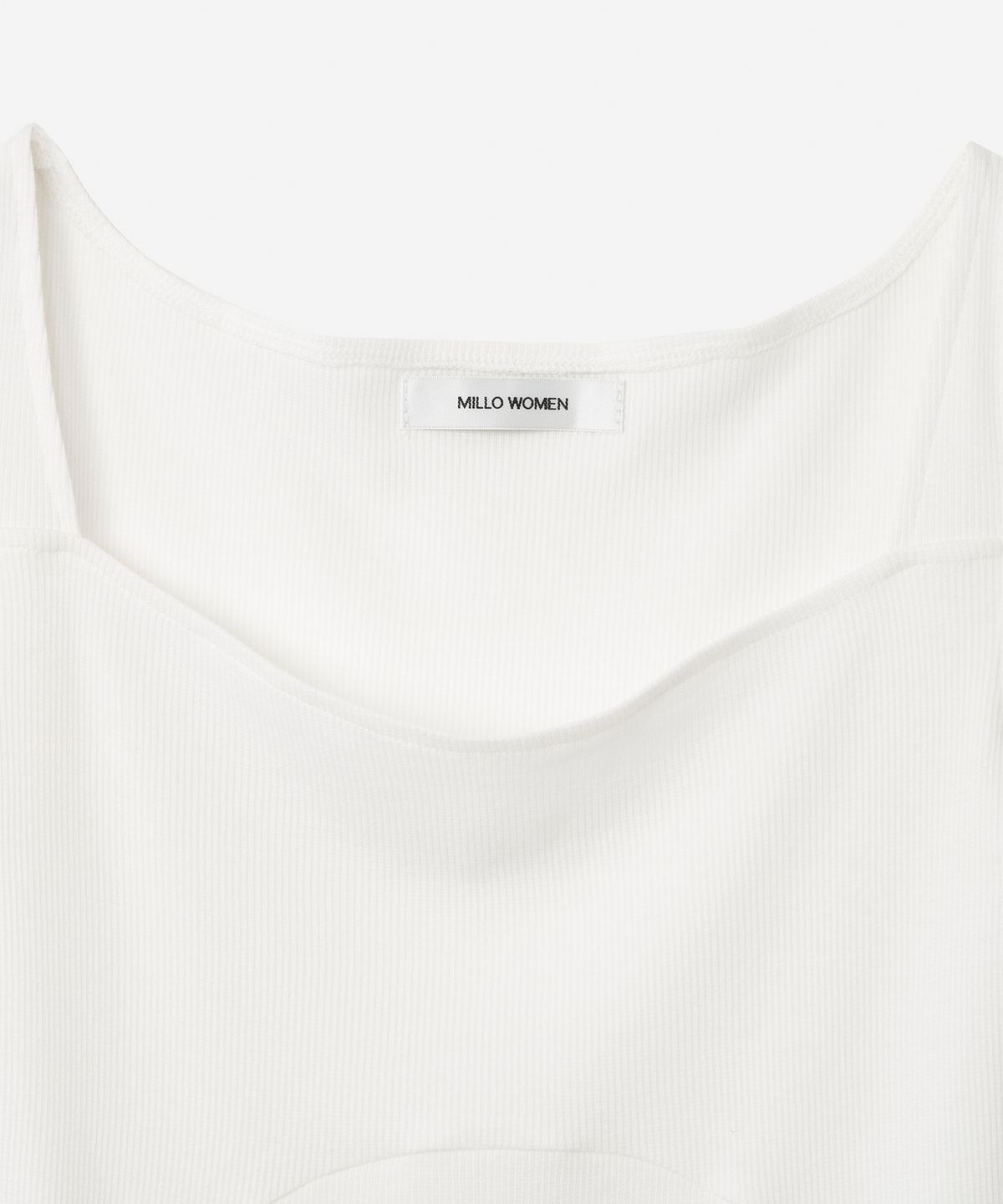 밀로 우먼(MILLO WOMEN) 리브드 에이프런 티셔츠 [화이트]