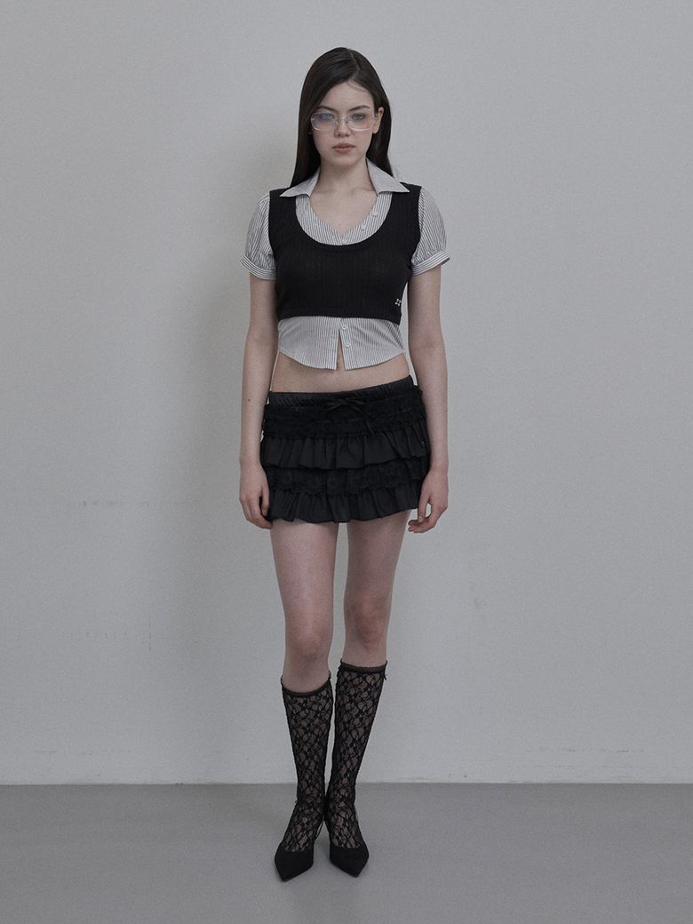 MUSINSA公式 | SETUPEXE TUTU MIX SKRIT PANTS / BLACK