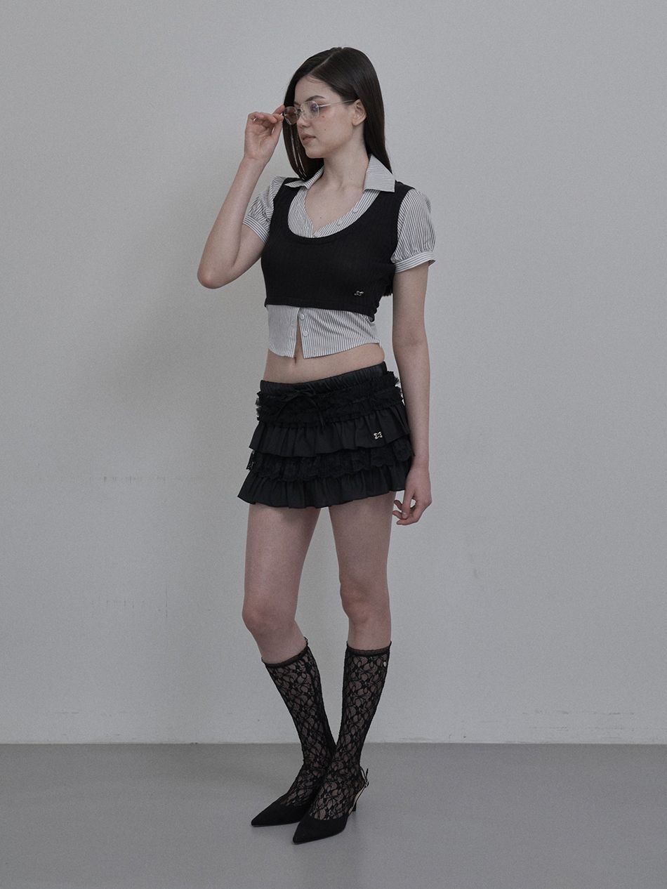 ★a★ 様 SETUPEXE SKIRT PANTS MUSINSA | SETUPEXE TUTU MIX SKIRT PANTS / BLACK