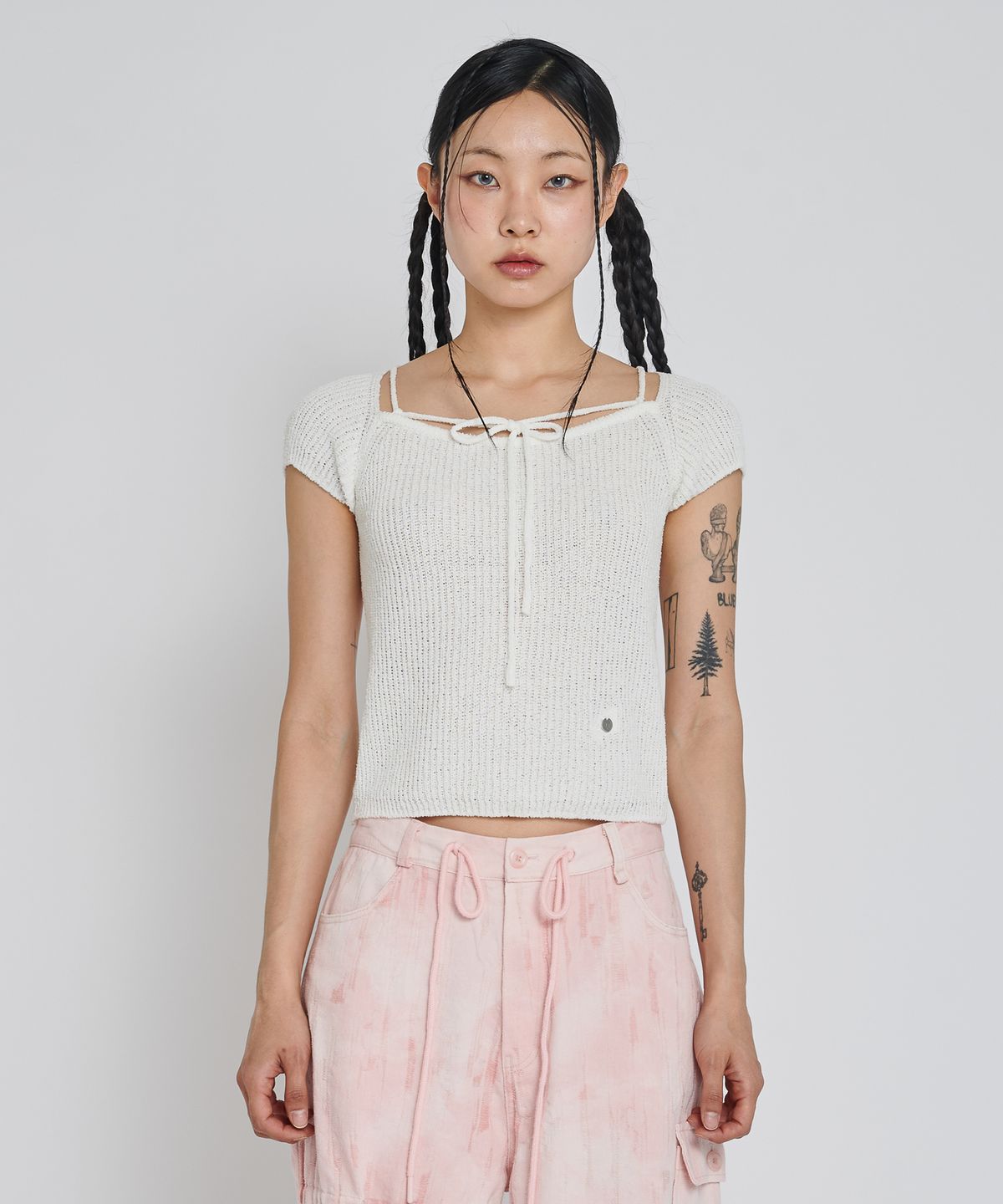 언유주얼 노말(UNUSUALNORMAL) RUPIN 2WAY KNIT TOP_IVORY