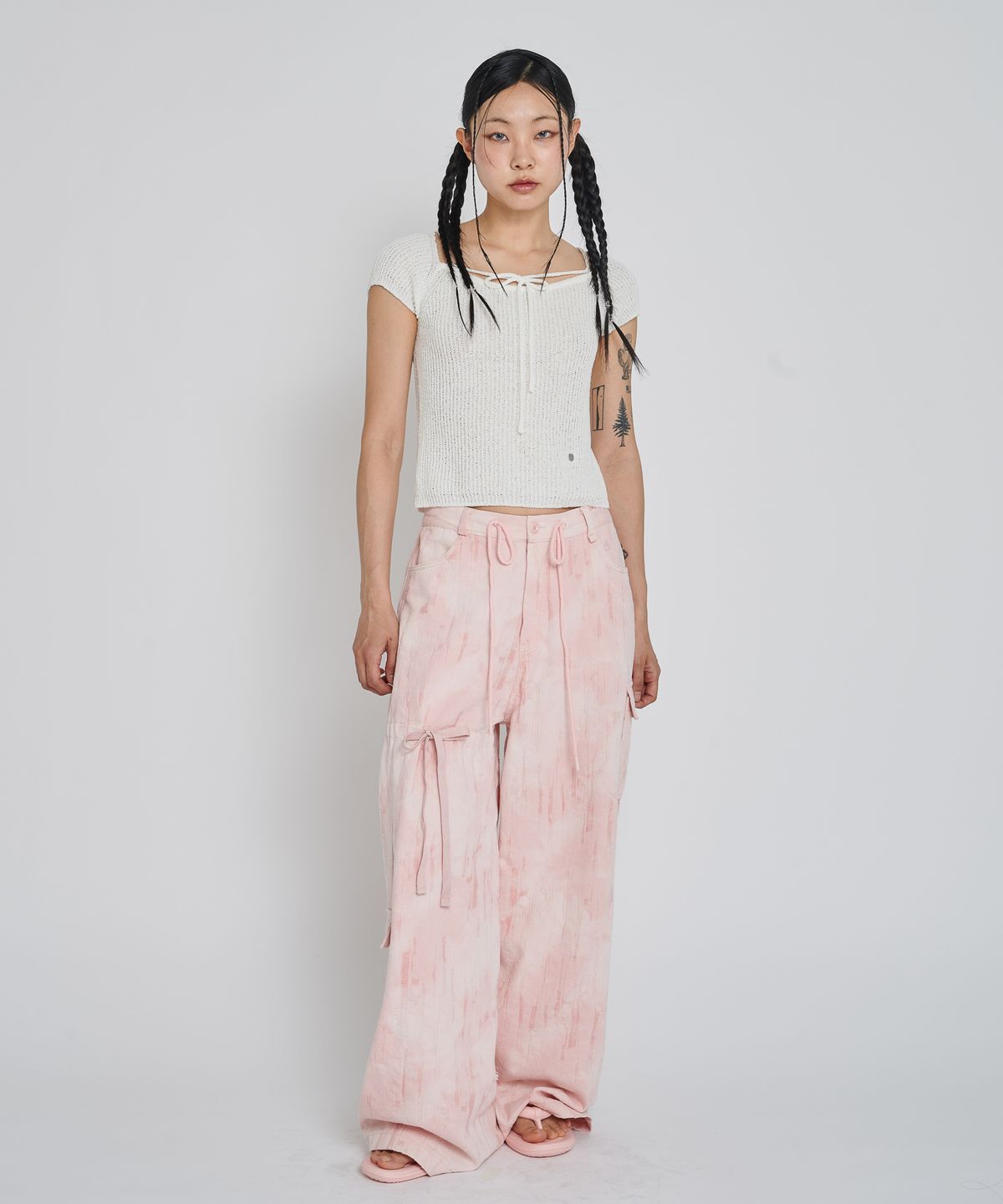 언유주얼 노말(UNUSUALNORMAL) RUPIN 2WAY KNIT TOP_IVORY
