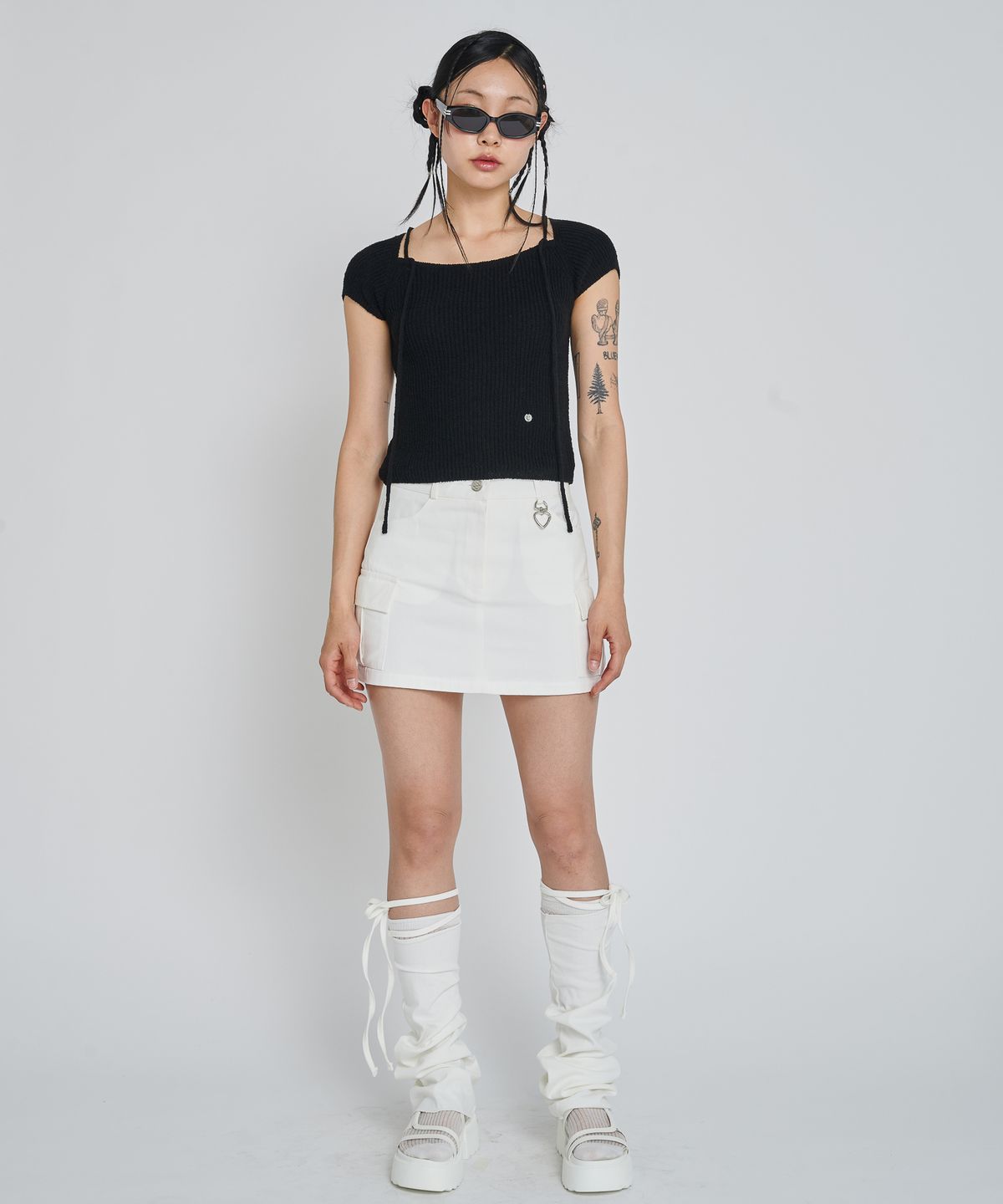 언유주얼 노말(UNUSUALNORMAL) RUPIN 2WAY KNIT TOP_BLACK