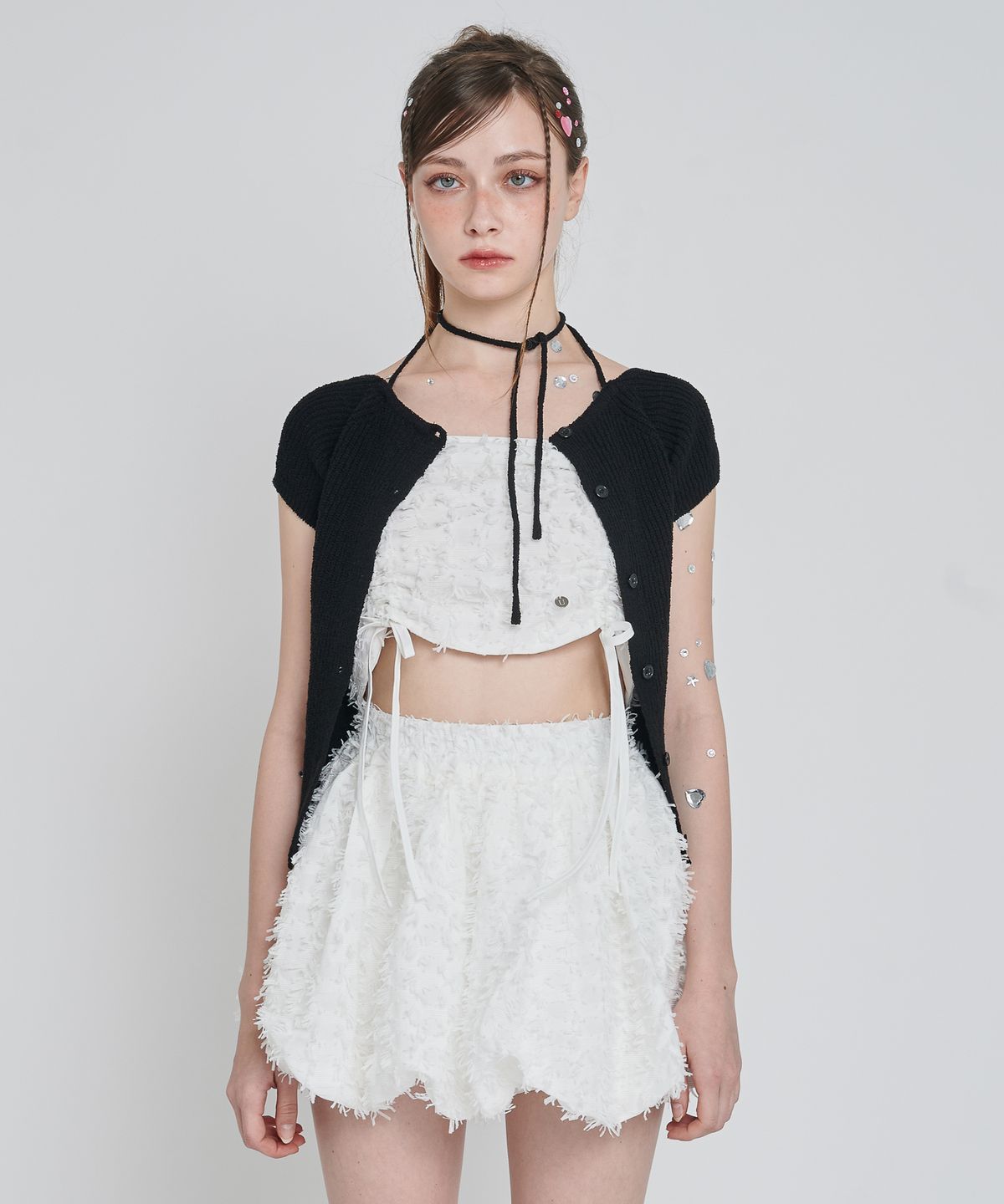 언유주얼 노말(UNUSUALNORMAL) RUPIN 2WAY KNIT TOP_BLACK