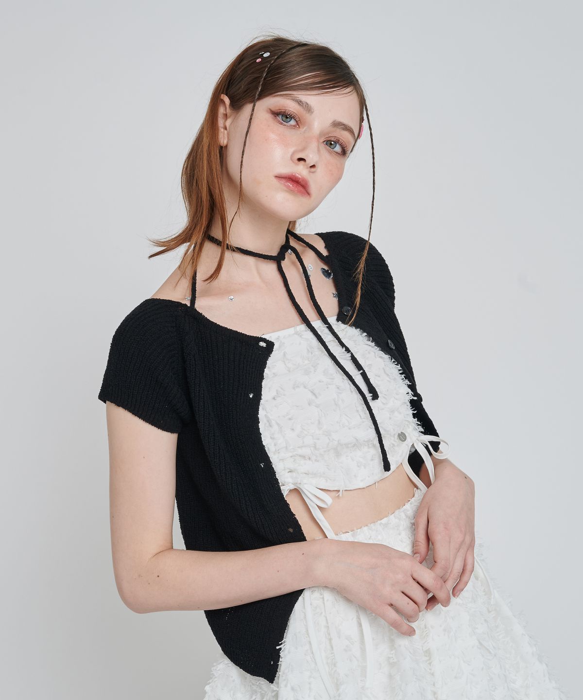 언유주얼 노말(UNUSUALNORMAL) RUPIN 2WAY KNIT TOP_BLACK