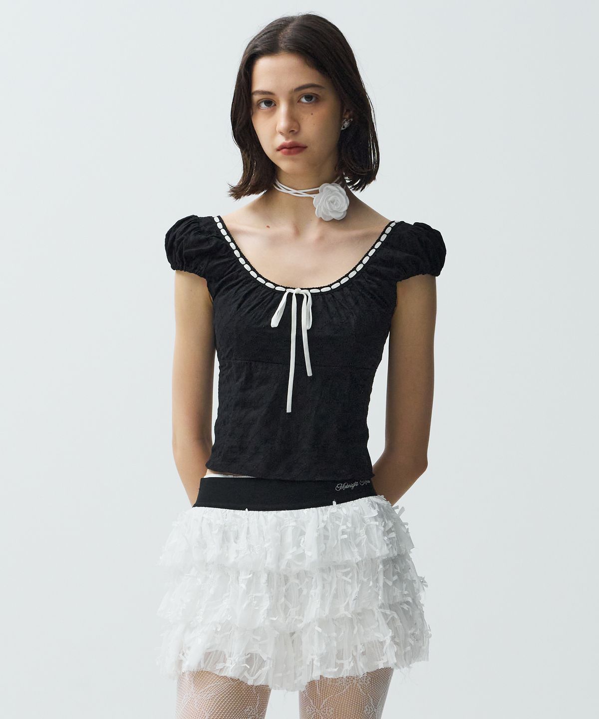 미드나잇 무브(MIDNIGHT MOVE) vt lace top (black)