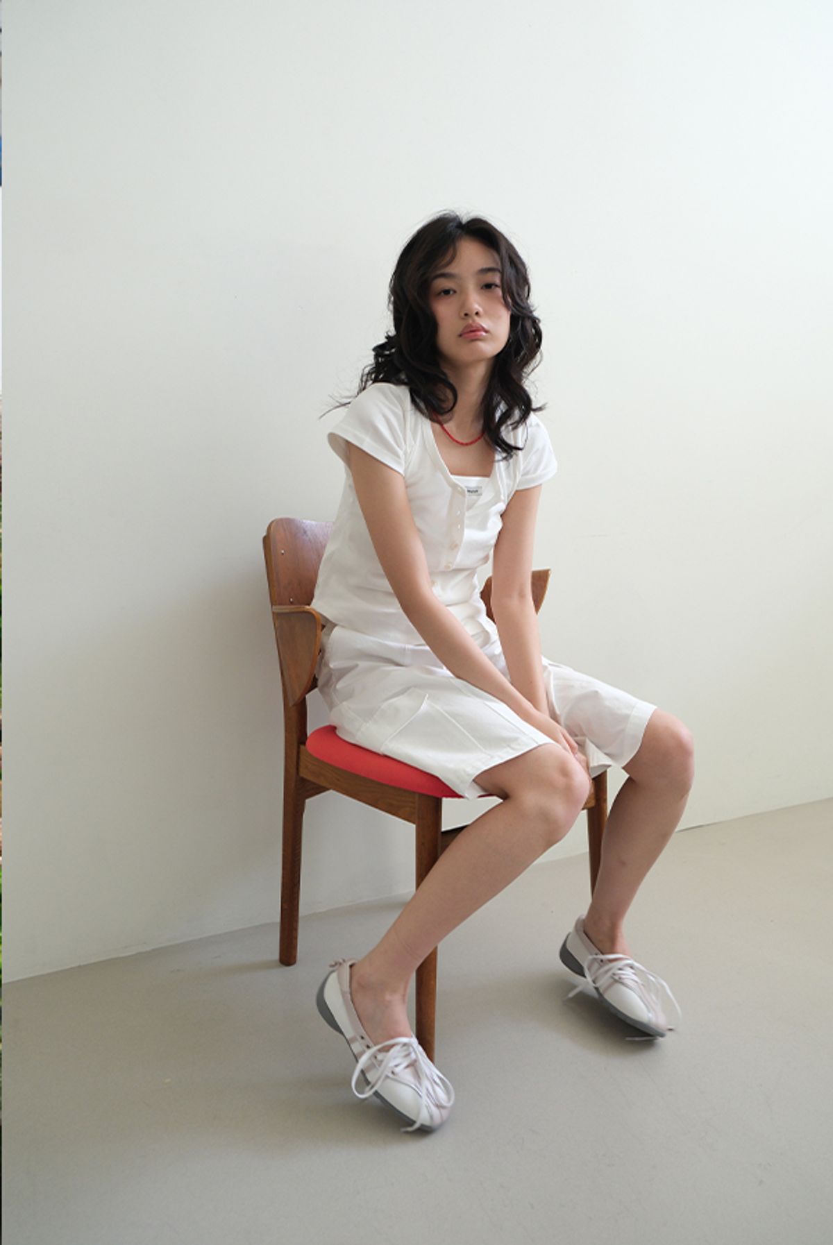 프레부아(PREVOIR) 라운드 헨리넥 반팔 티셔츠