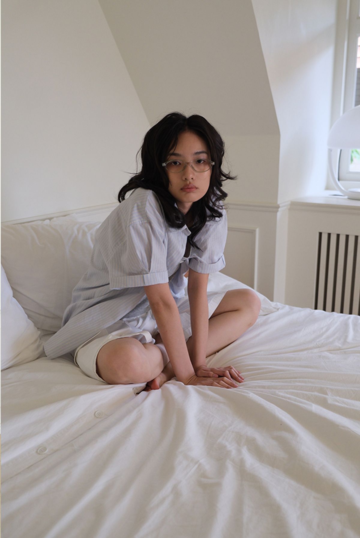 프레부아(PREVOIR) 롤업 스트라이프 셔츠