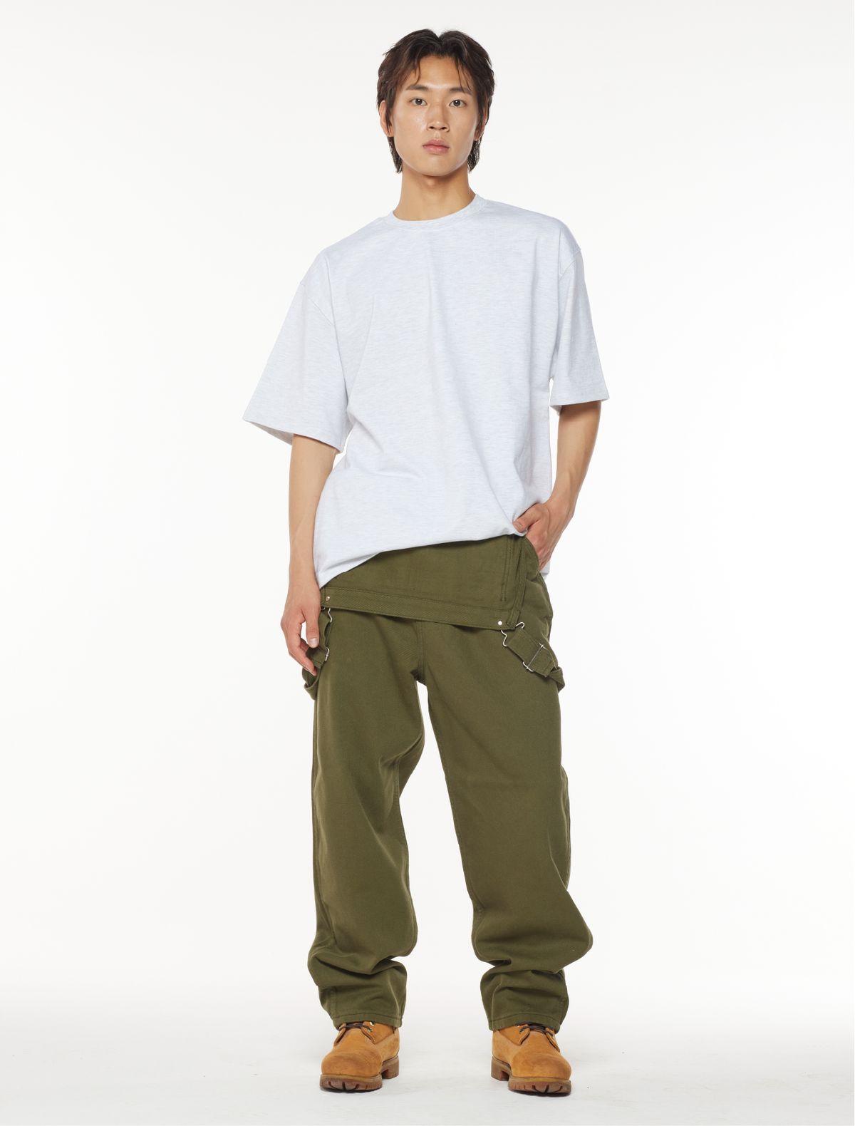 더스토리(THESTORI) [21.7oz / 8수] 심플 헤비 오버핏 반팔티 (화이트 멜란지)