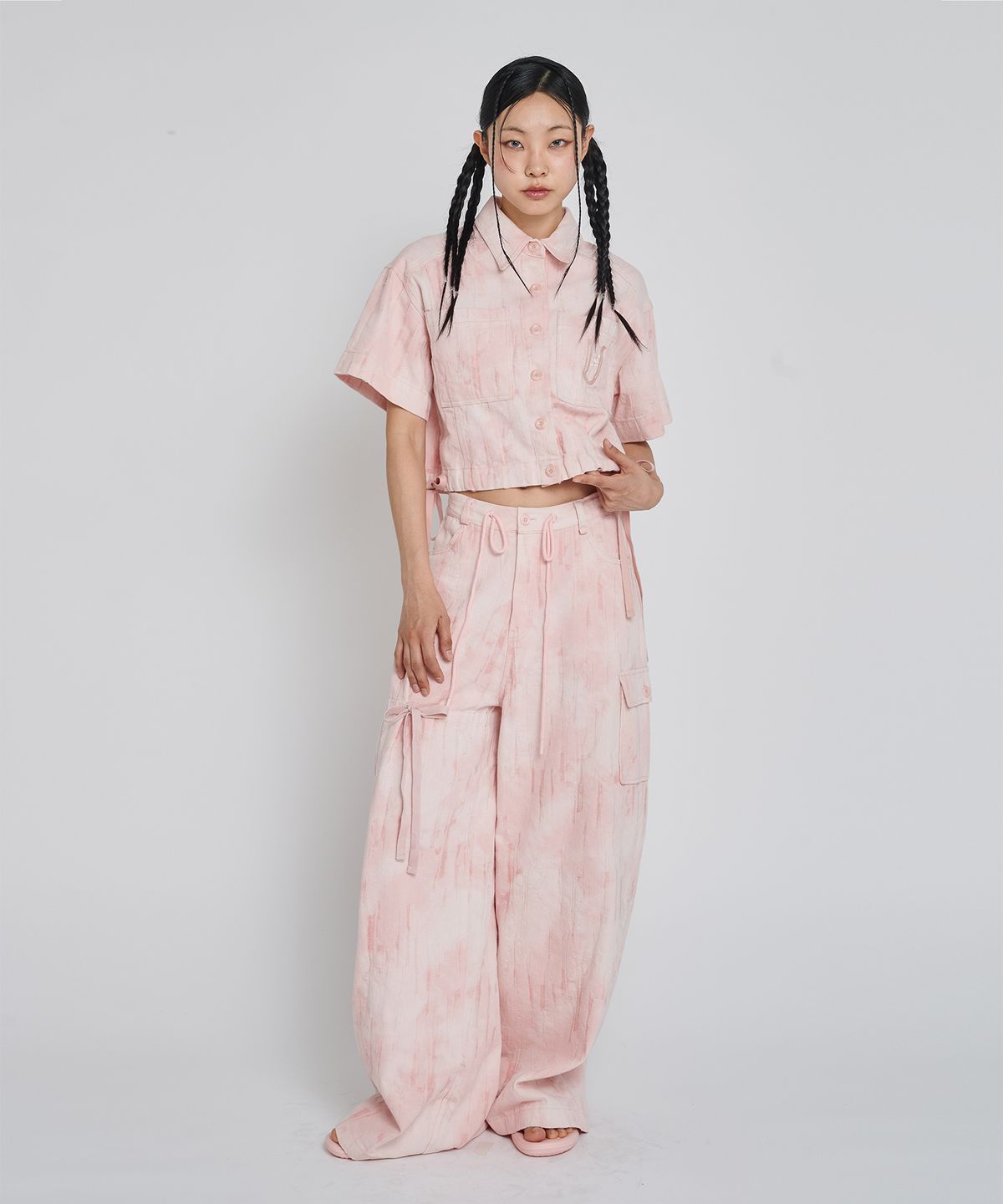 언유주얼 노말(UNUSUALNORMAL) PIO COTTON WIDE PANTS_PINK
