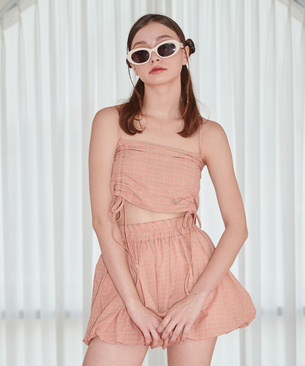 언유주얼 노말(UNUSUALNORMAL) CONY COCOON TWO PIECE SET_CHECK