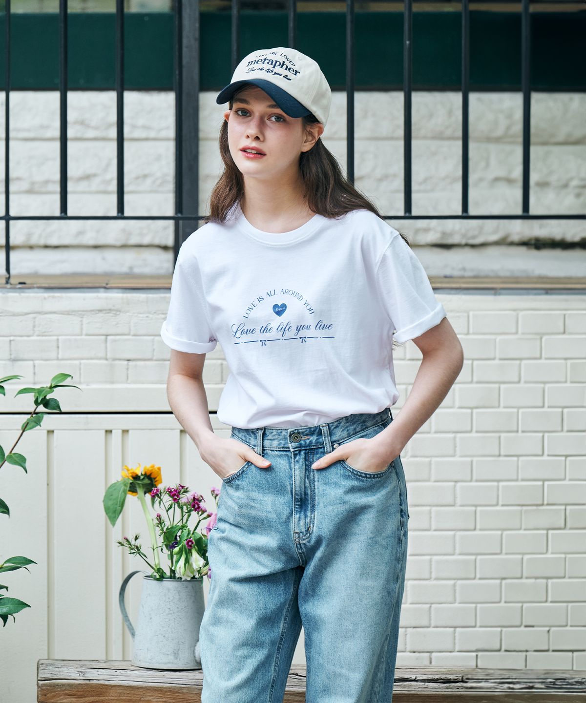 메타퍼(METAPHER) MET 러브 프레젠트 반팔티 화이트