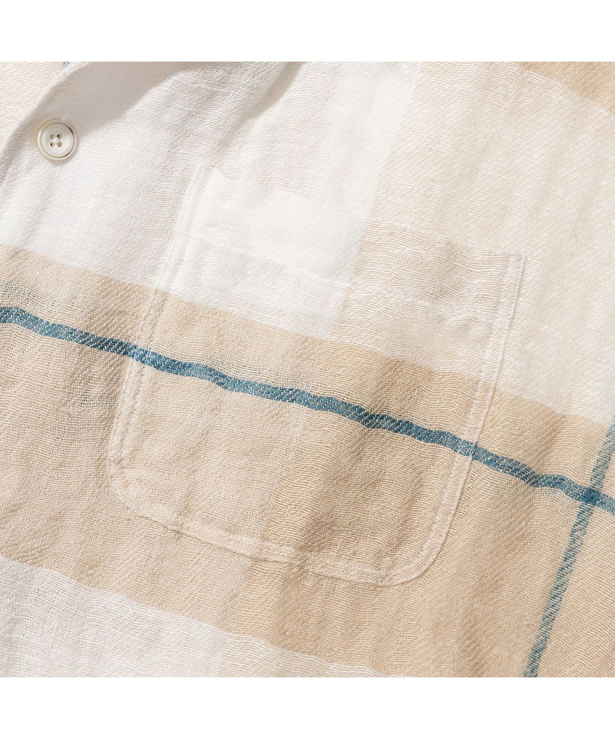 프로드셔츠(PRODESHIRT) [컴포트] 멀티 체크 린넨 캠프 셔츠 (샌드)