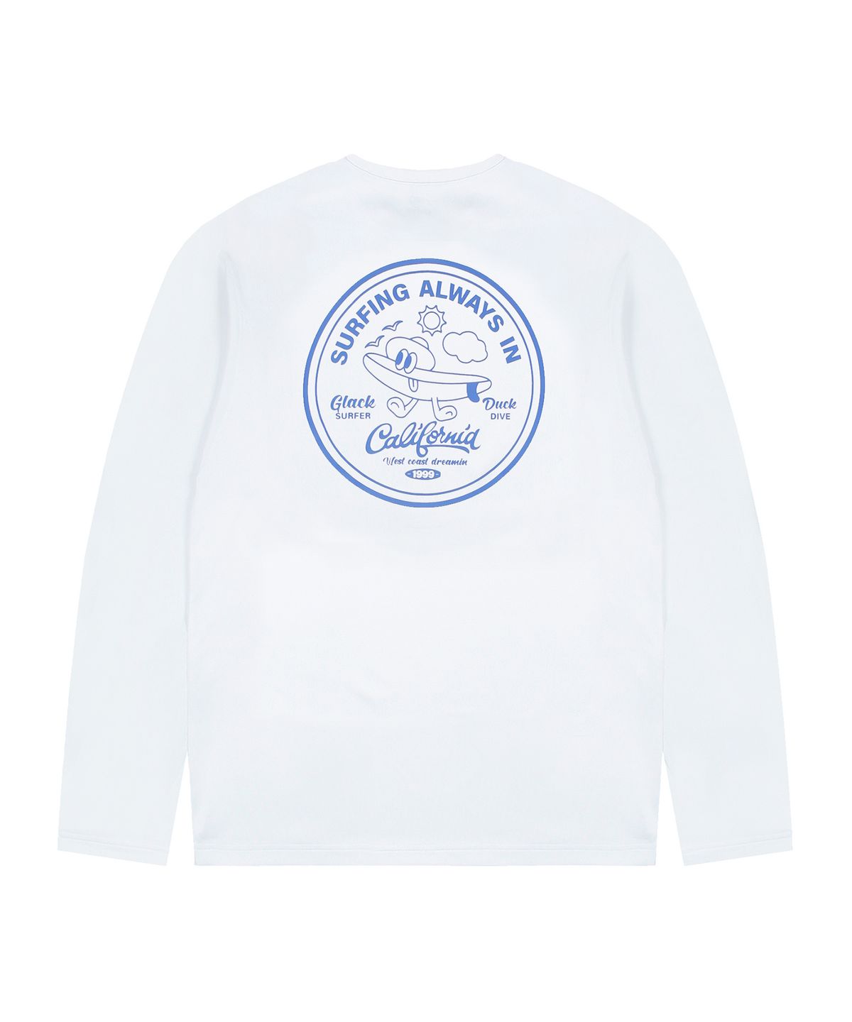 글랙(GLACK) GT107 카툰 서프 보드 긴팔 래쉬가드 (WHITE)