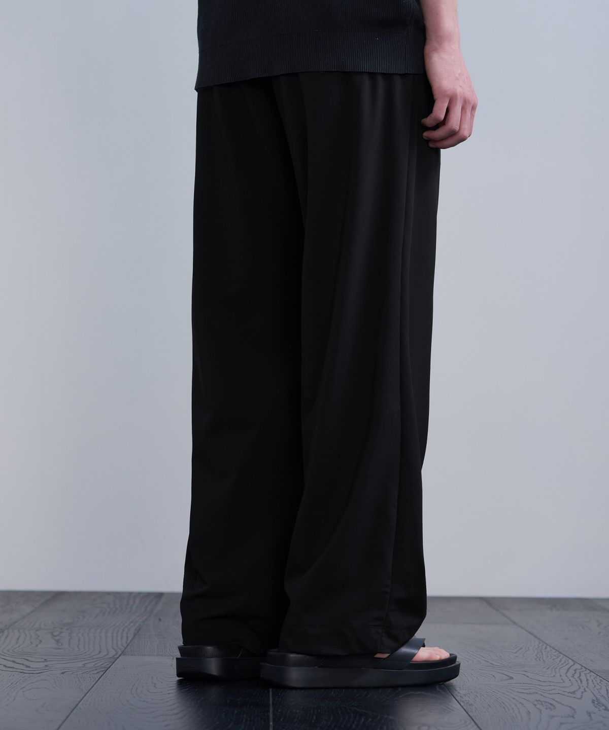 드로우핏(DRAW FIT) [패션플래닛X드로우핏] 쿨링 릴렉스드 와이드 밴딩 팬츠 [BLACK]