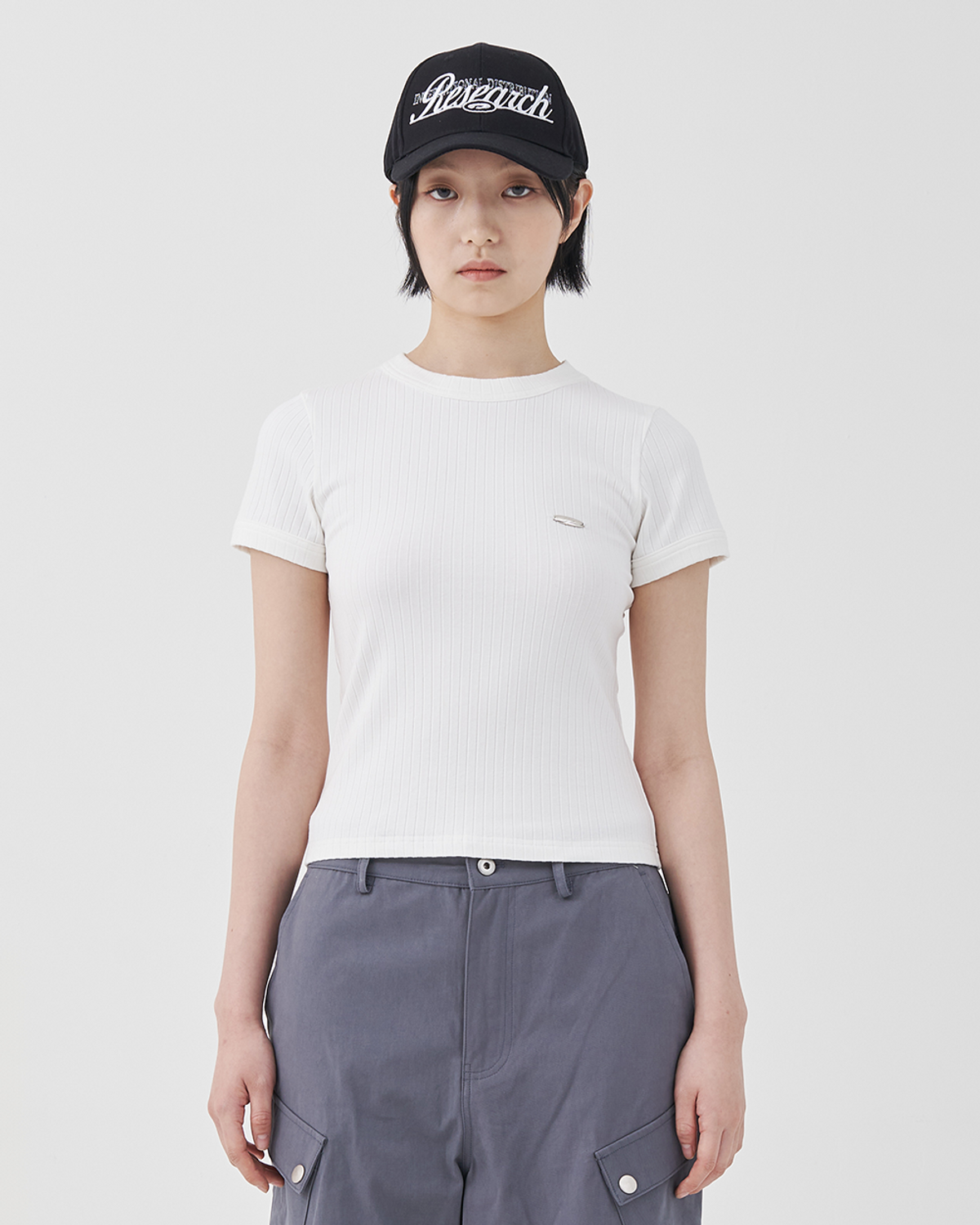 에프디알(FDR) Essential Ringer Short sleeve White / Black