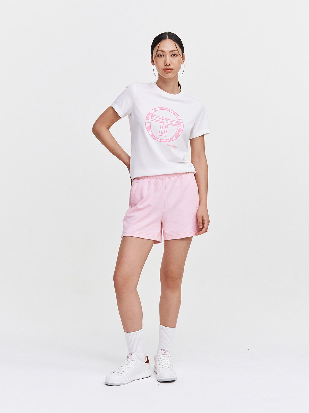 세르지오 타키니(SERGIO TACCHINI) W 리조트 아트웍 빅로고 반팔 티셔츠 (White)