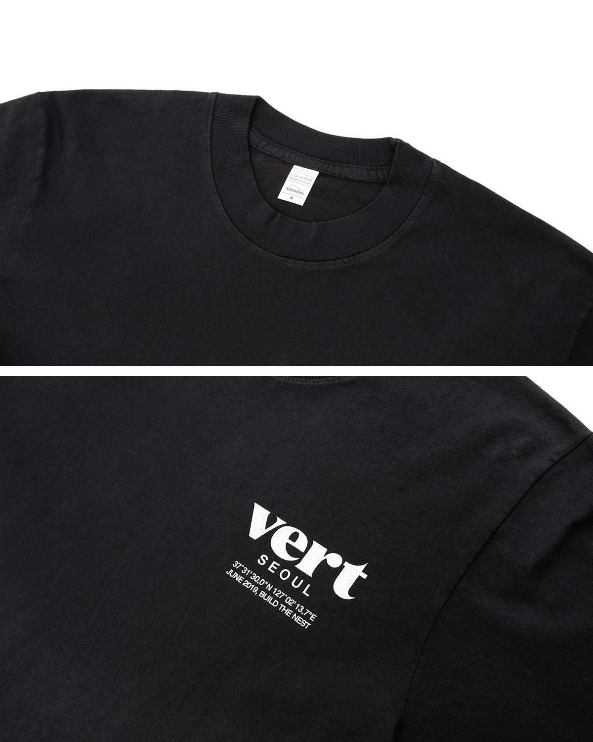 디미토(DIMITO) HOMIES LSV GD 6.5OZ TEE BLACK