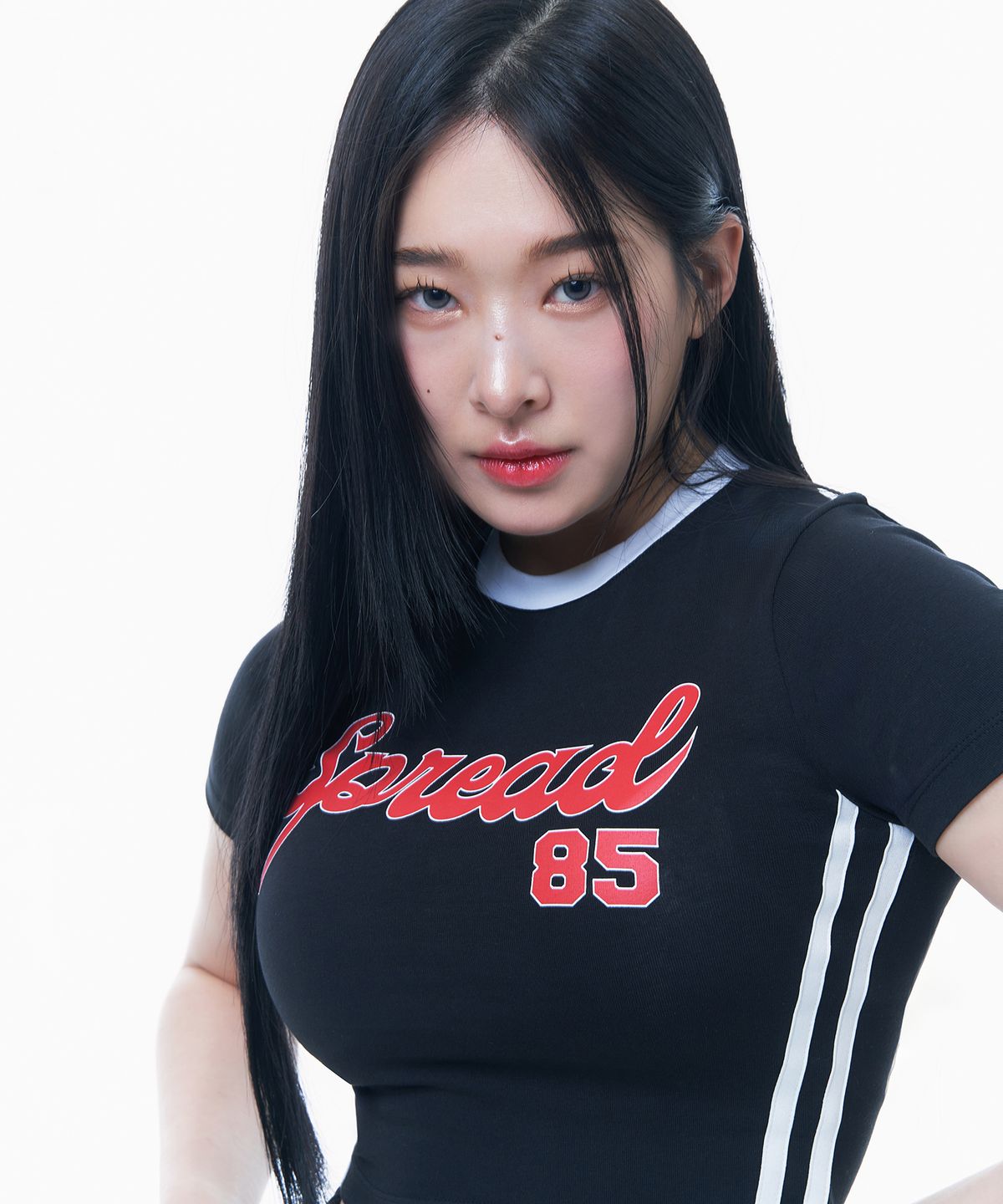 본투윈(BORN TO WIN) SPREAD CROP T-SHIRTS [BLACK]