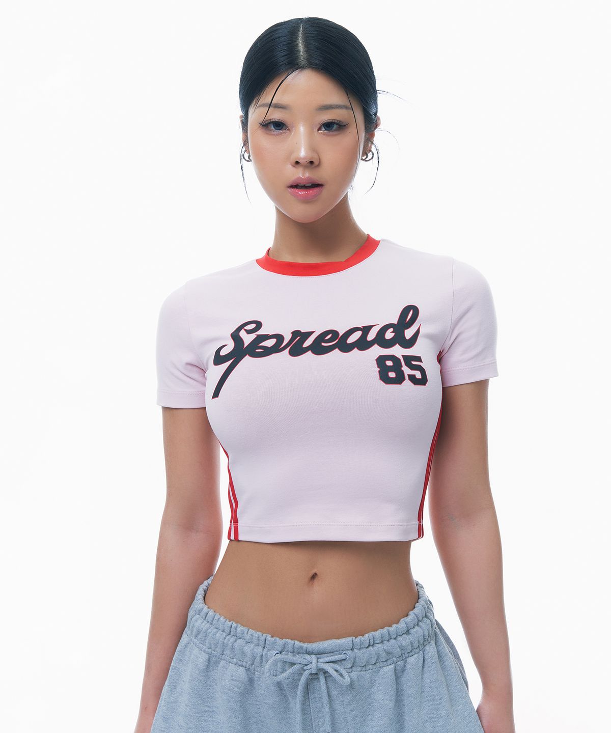 본투윈(BORN TO WIN) SPREAD CROP T-SHIRTS [PINK]