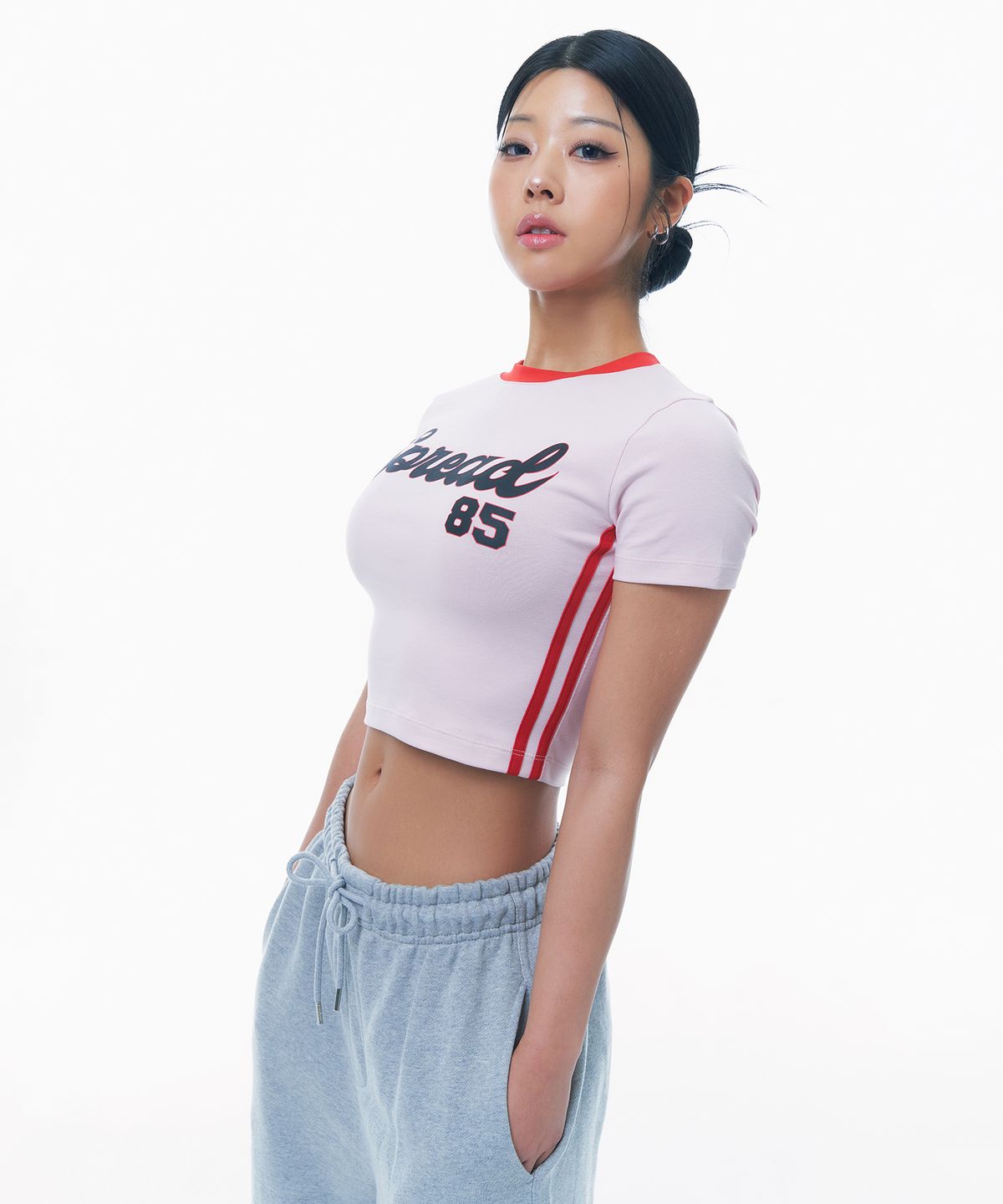 본투윈(BORN TO WIN) SPREAD CROP T-SHIRTS [PINK]