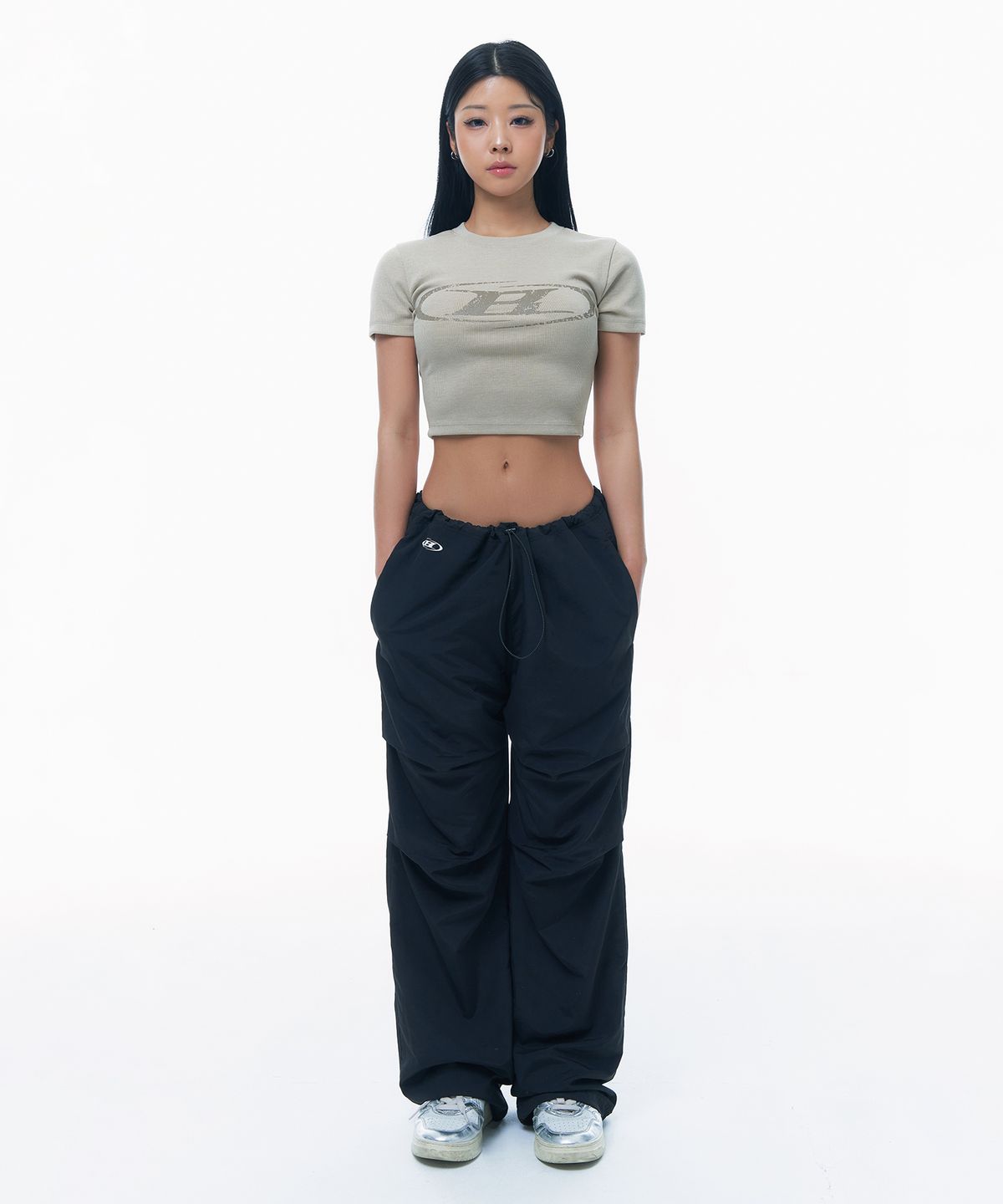 본투윈(BORN TO WIN) CRACK B PIGMENT CROP T-SHIRTS [SAND BEIGE]