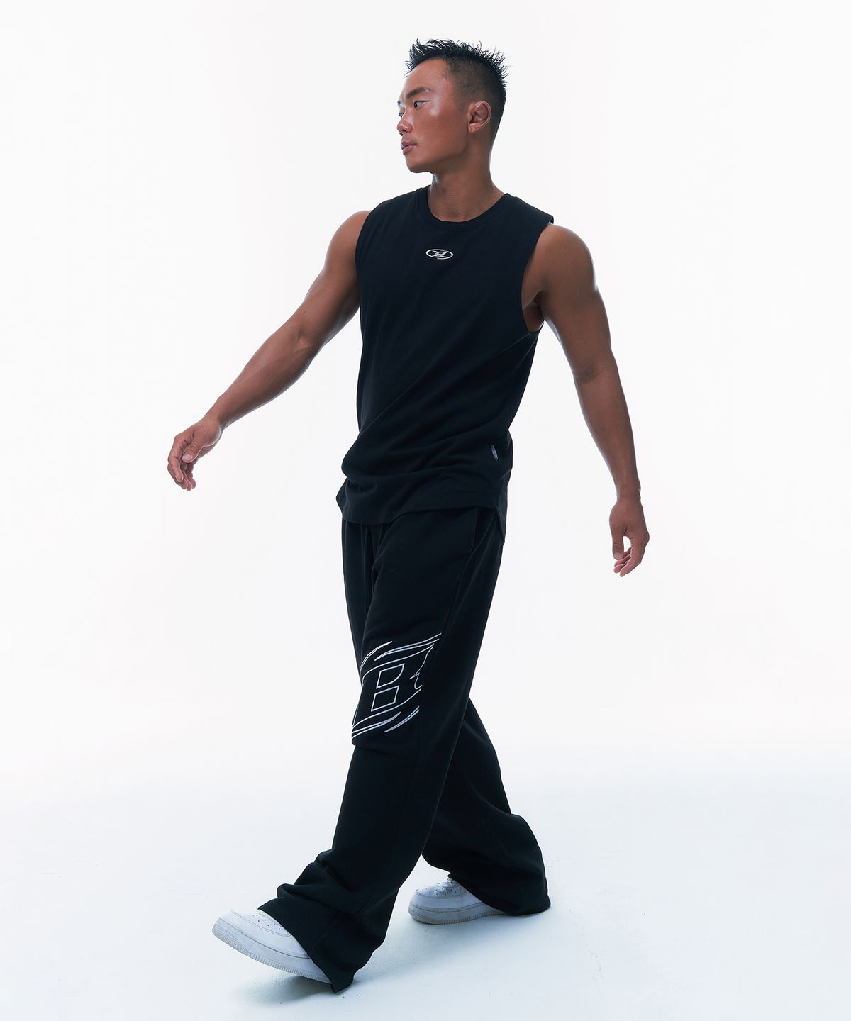 본투윈(BORN TO WIN) STROKE B WIDE PANTS [BLACK]