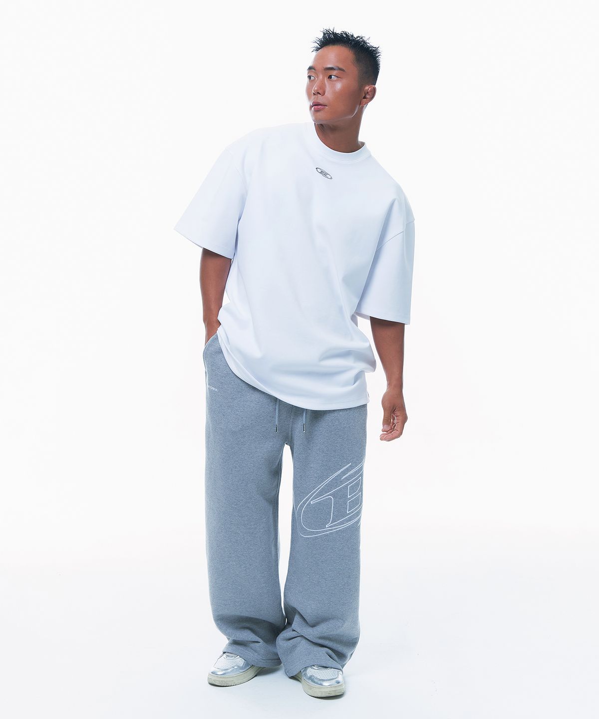 본투윈(BORN TO WIN) STROKE B WIDE PANTS [MELANGE GREY]