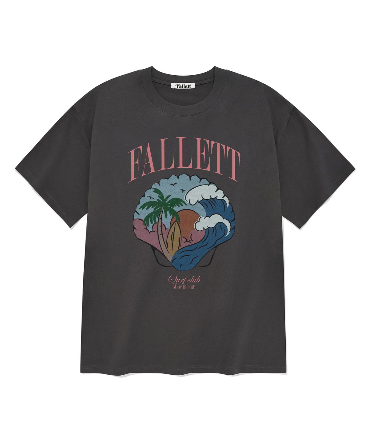 팔렛(FALLETT) 쉘 비치 반팔티 차콜