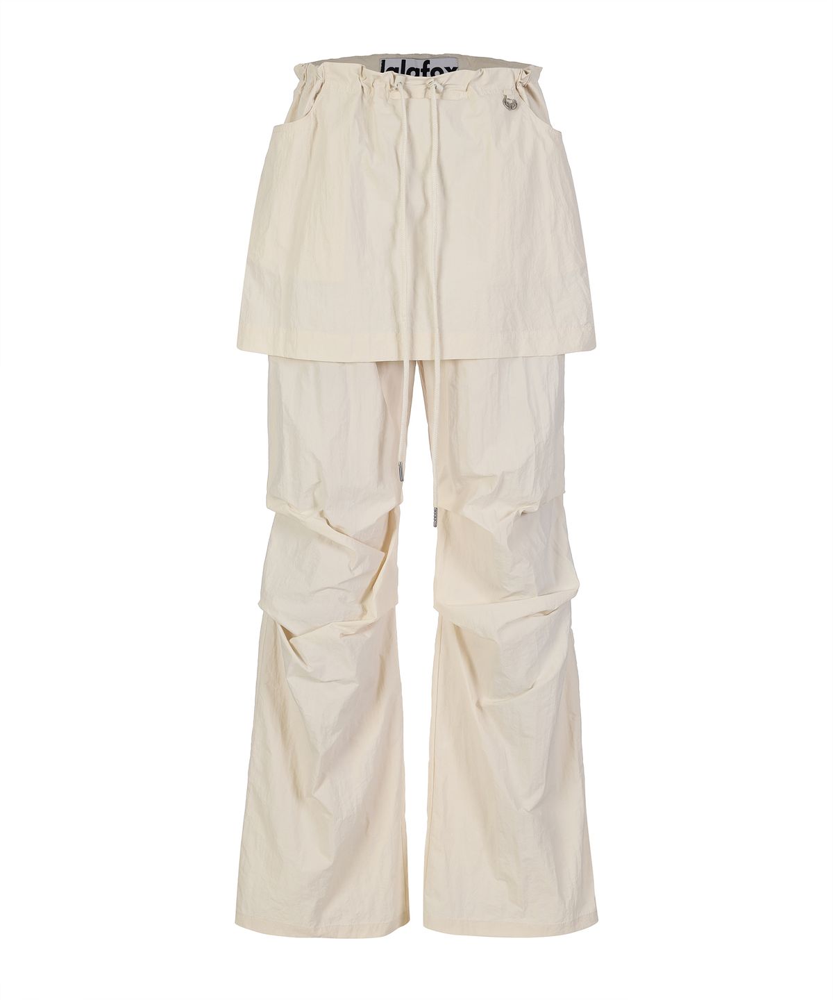 라라폭스(LALAFOX) LYLON SKIRT LAYERED TRACK PANTS IVORY BQ2WP019