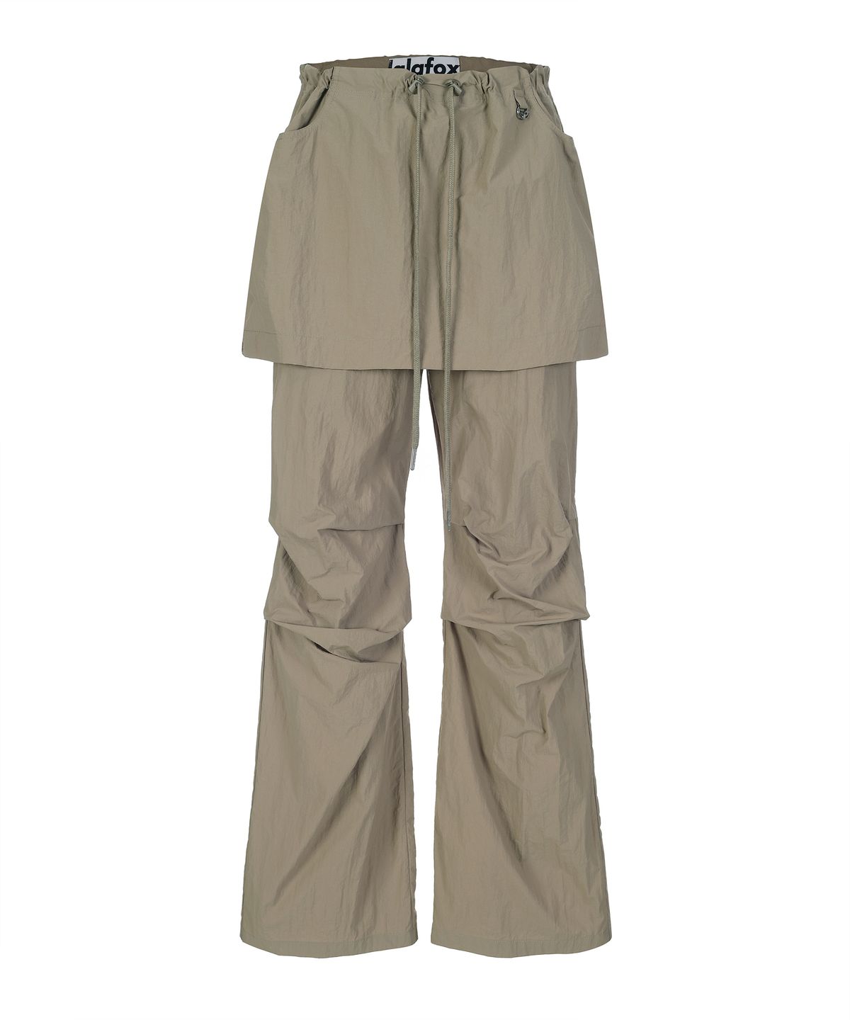 라라폭스(LALAFOX) LYLON SKIRT LAYERED TRACK PANTS KHAKI BQ2WP020