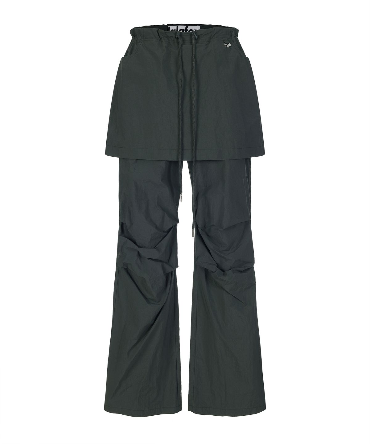 라라폭스(LALAFOX) LYLON SKIRT LAYERED TRACK PANTS CHARCOAL BQ2WP021