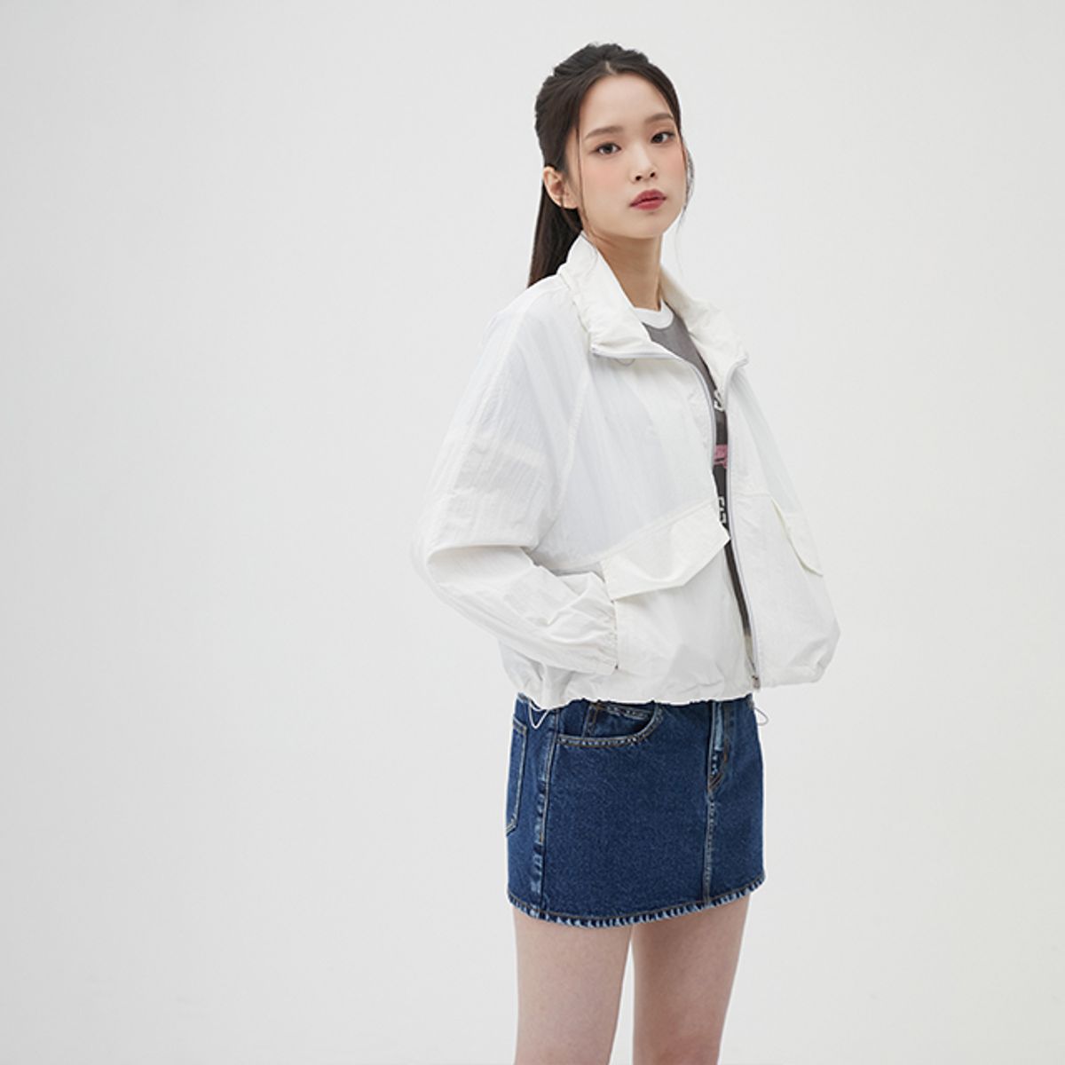 랩(LAP) (SET-상의) 하이넥 홑겹 점퍼 AQ1WZ361