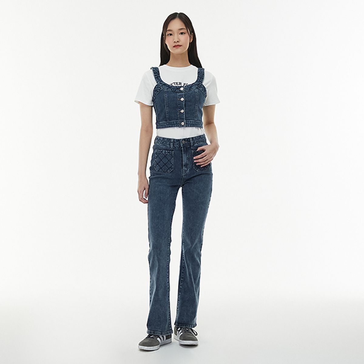 랩(LAP) 다이아자수 앞포켓 부츠컷 데님팬츠 AQ1DP360