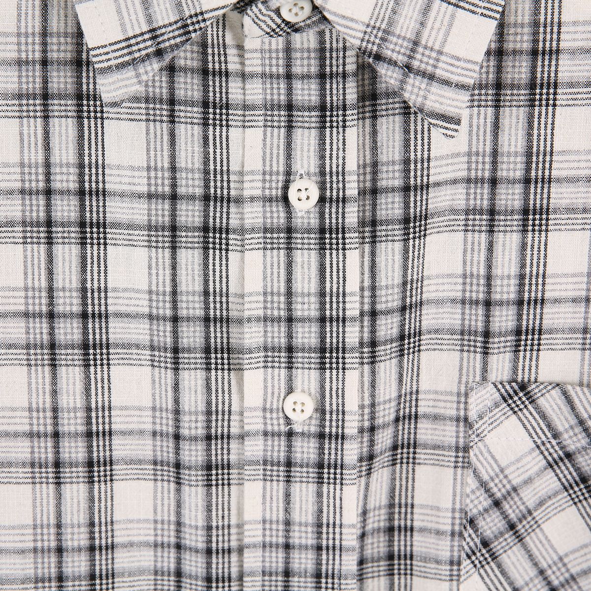 시티스트리트(CITY STREET) OVERSIZE VINTAGE CHECK SHIRT - BLACK