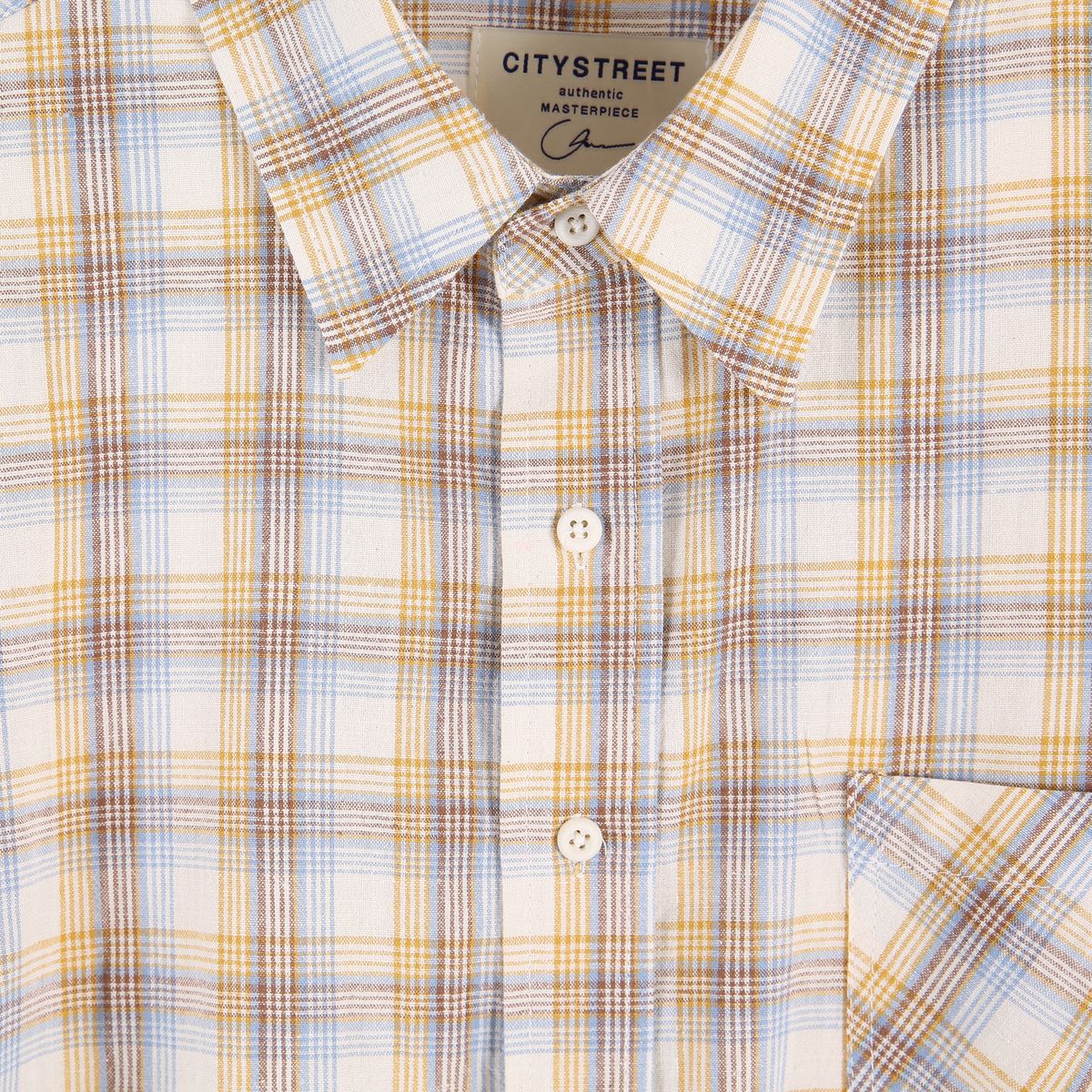 시티스트리트(CITY STREET) OVERSIZE VINTAGE CHECK SHIRT - BEIGE