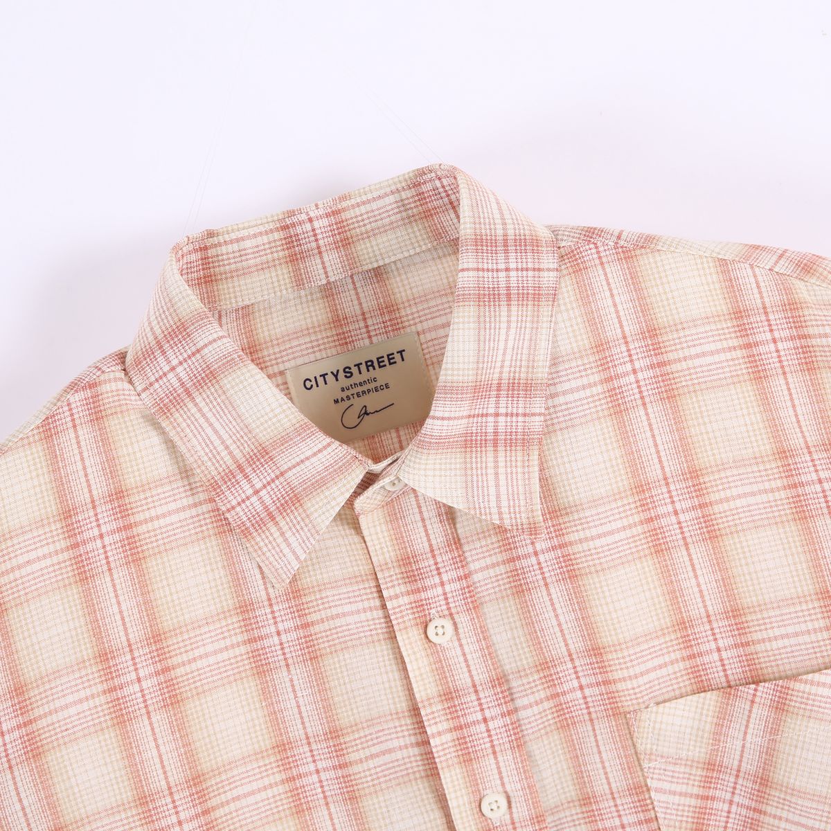 시티스트리트(CITY STREET) OVERSIZE VINTAGE CHECK SHIRT - RED