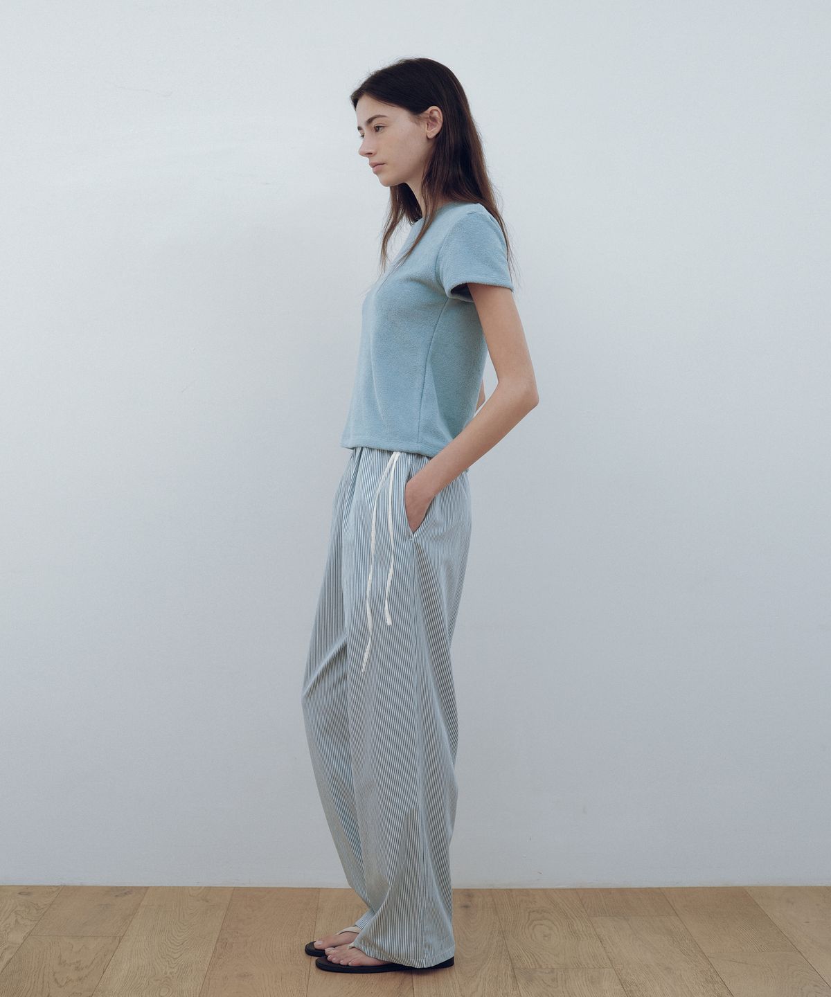 유라고(URAGO) Stripe banding strap pants