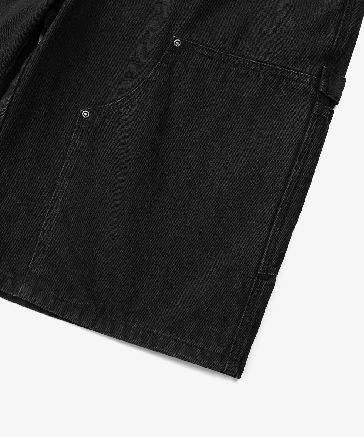엑스컨테이너(EXCONTAINER) 더블니 카펜터 버뮤다 데님 팬츠 (BLACK)
