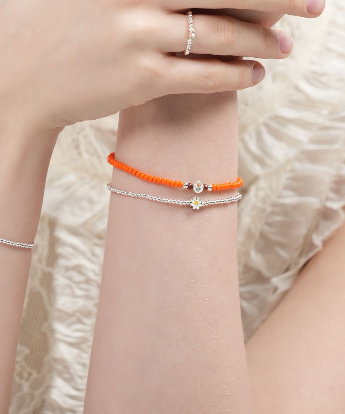 봉보(BONBEAU) Mini motif silverball Bracelet 미니 모티브 925실버 은볼 밴딩 팔찌 2mm