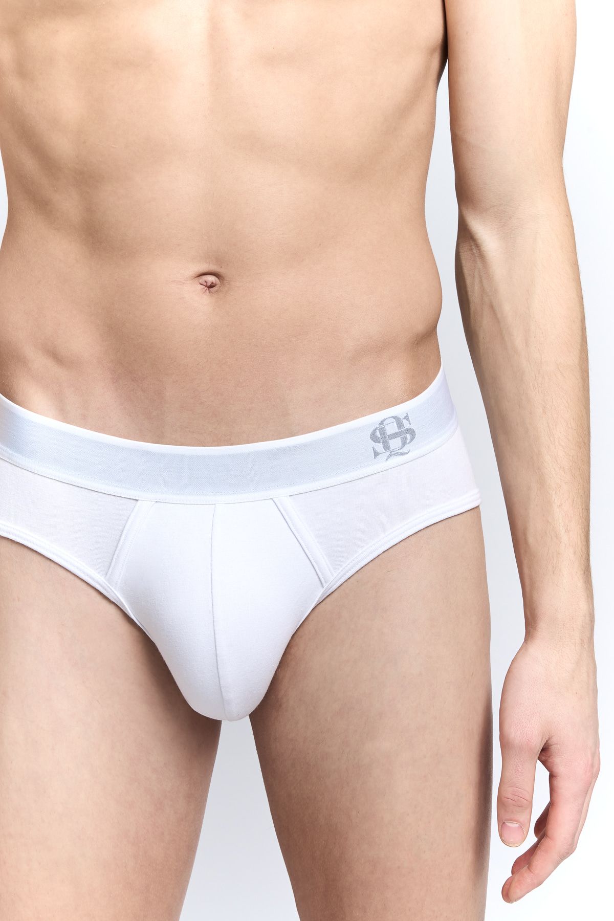 키세 언더웨어(QISE UNDERWEAR) QS 삼각 브리프 화이트/그레이