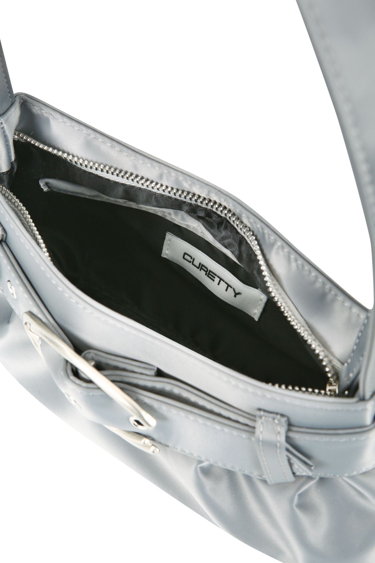 큐리티(CURETTY) C BELTED NYLON HOBO BAG_DARK GREY