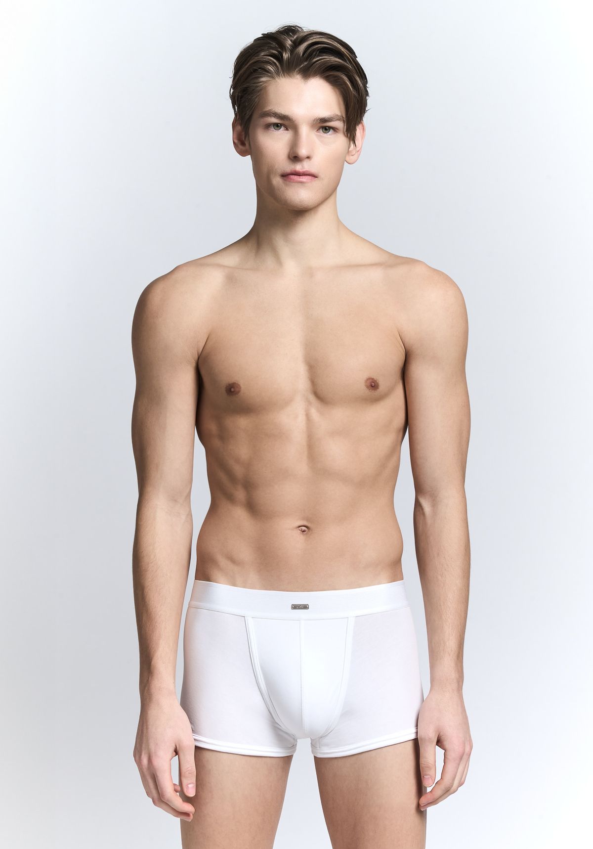 키세 언더웨어(QISE UNDERWEAR) 실버 모티브 브리프 화이트