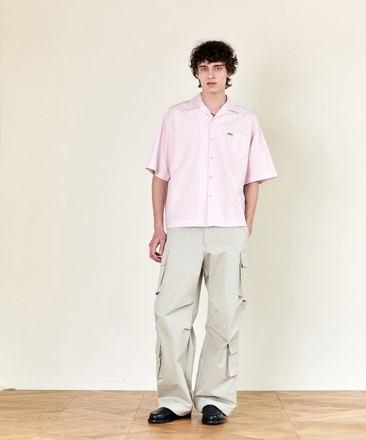 호이테(HEUTE) CONVERTIBLE COLLAR SHORT SLEEVE SHIRT (L/PINK)