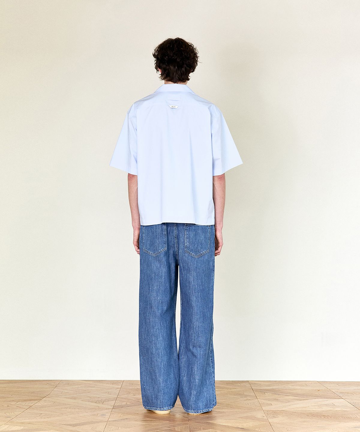호이테(HEUTE) CONVERTIBLE COLLAR SHORT SLEEVE SHIRT (BLUE)