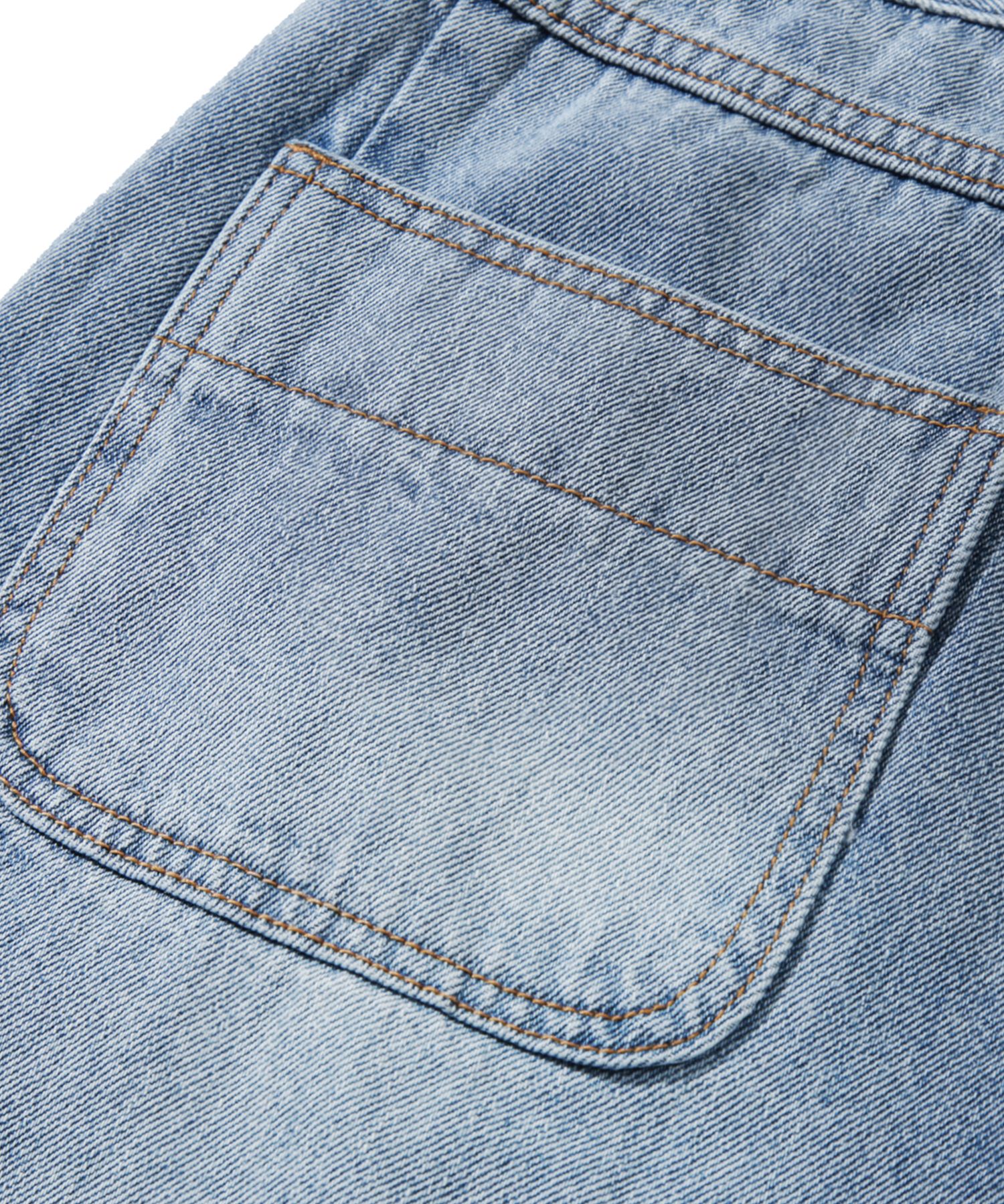 ★TRILLION★ Biker 3D Pocket Washed Balloon Fit Denim Pants MUSINSA | TRILLION Round pocket Balloon fit washed denim