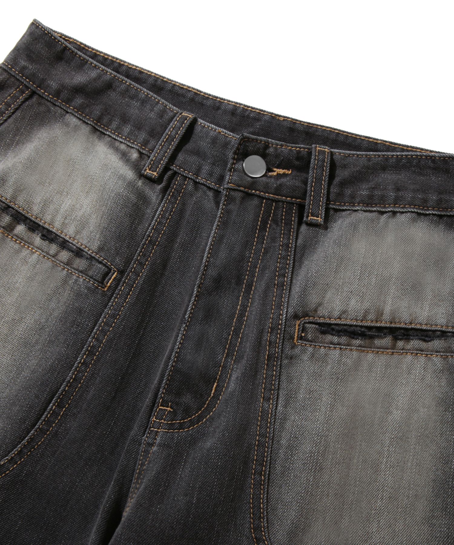 MUSINSA | TRILLION Round pocket Balloon fit washed denim