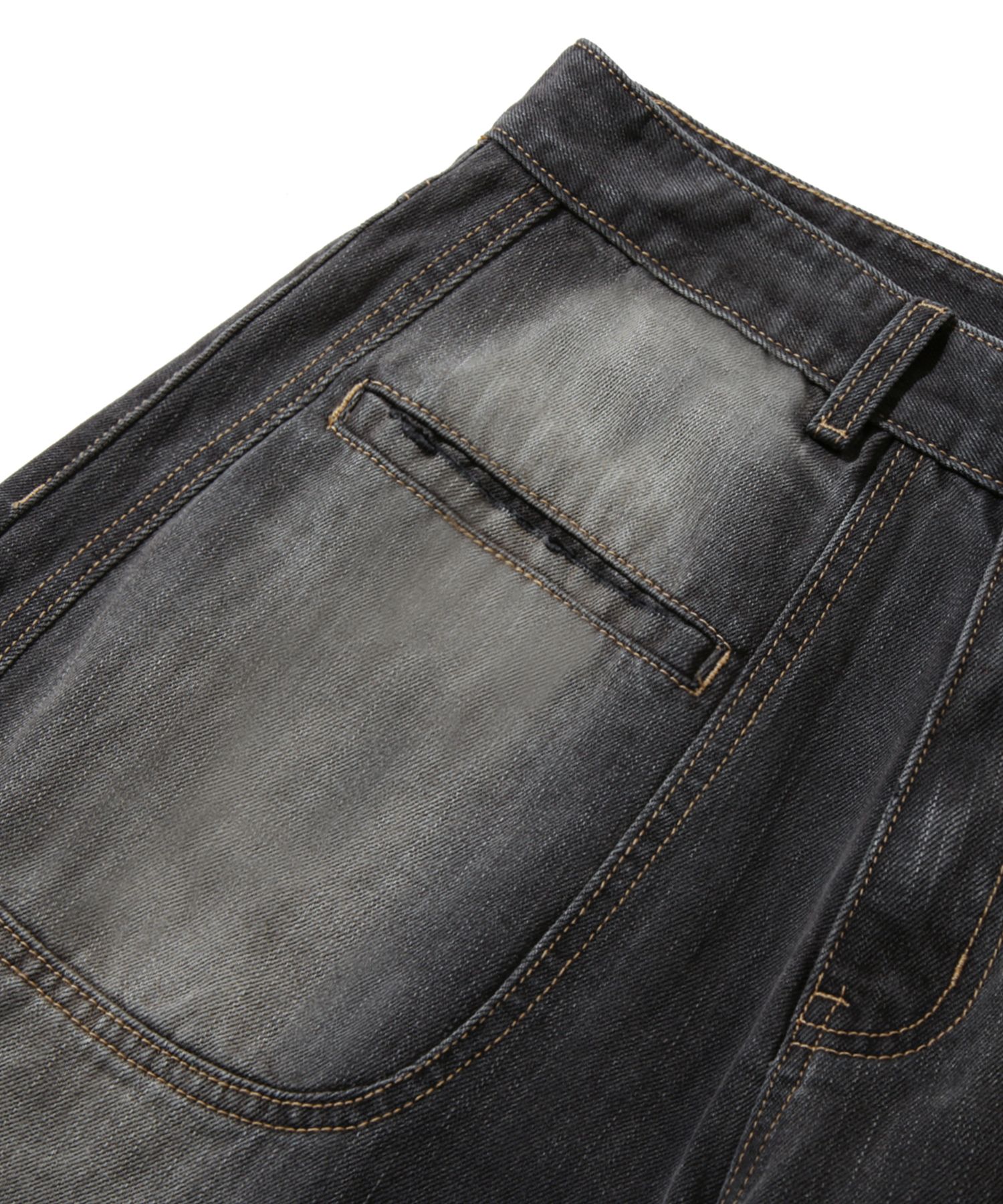 韓国商品/TREEMINGBIRD Curved Balloon Fit Denim Pants GREY SHOP - - TREEMINGBIRD