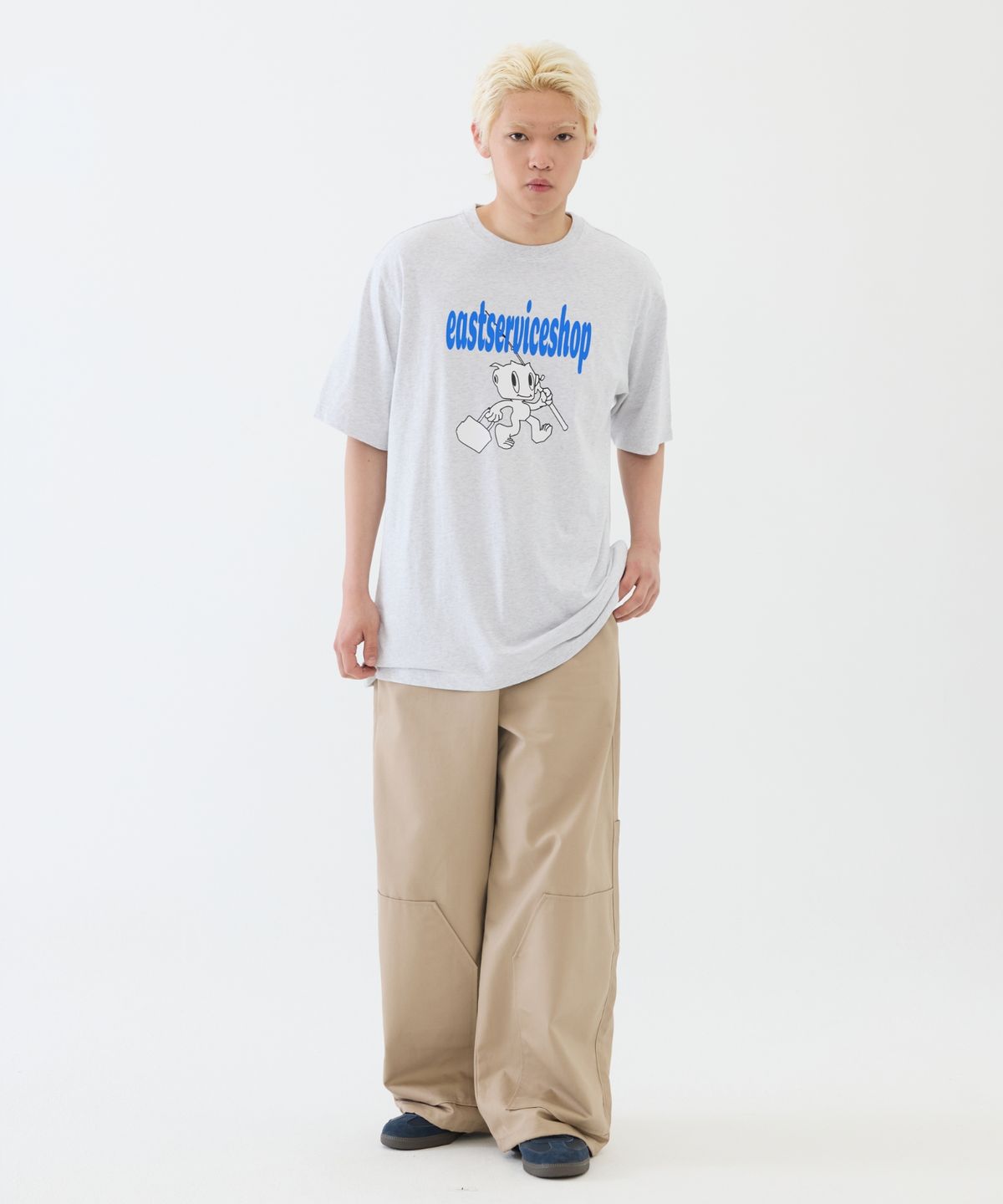 이스트서비스샵(eastserviceshop) Fishing Robo Half T - Melange White
