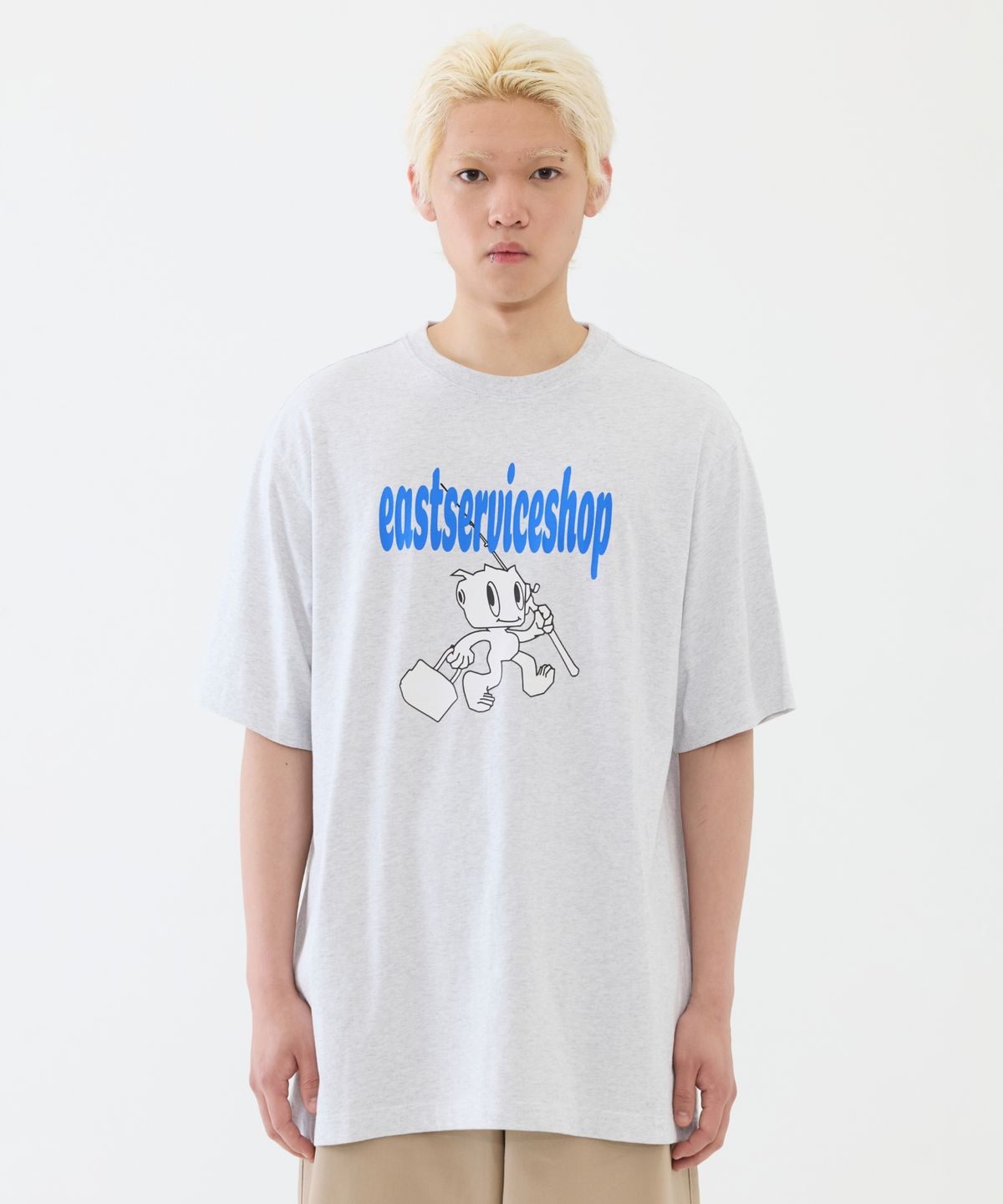 이스트서비스샵(eastserviceshop) Fishing Robo Half T - Melange White