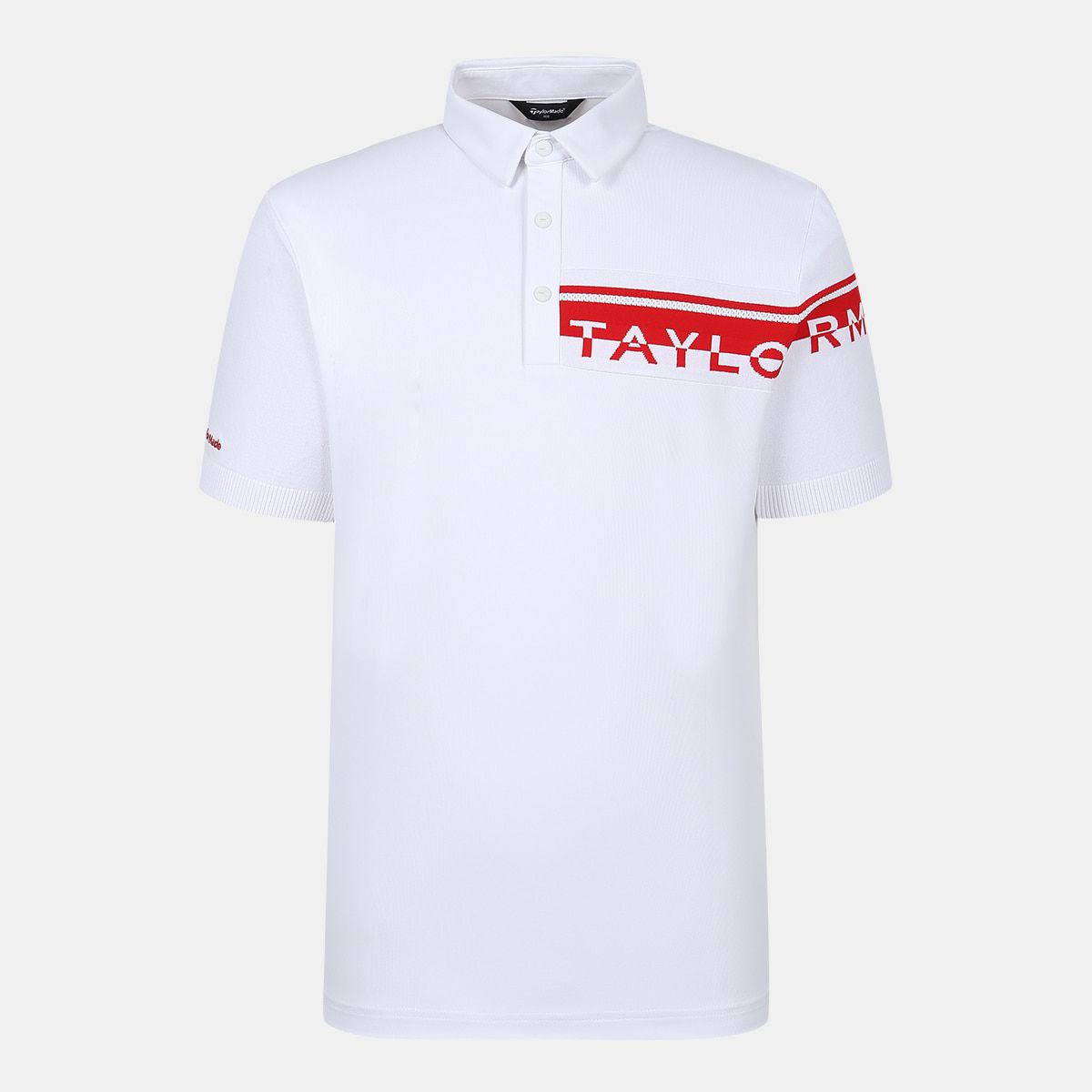 테일러메이드 어패럴(TAYLORMADE APPAREL) 남성 니트 패치 카라 반팔 티셔츠 T8031TN2141-100